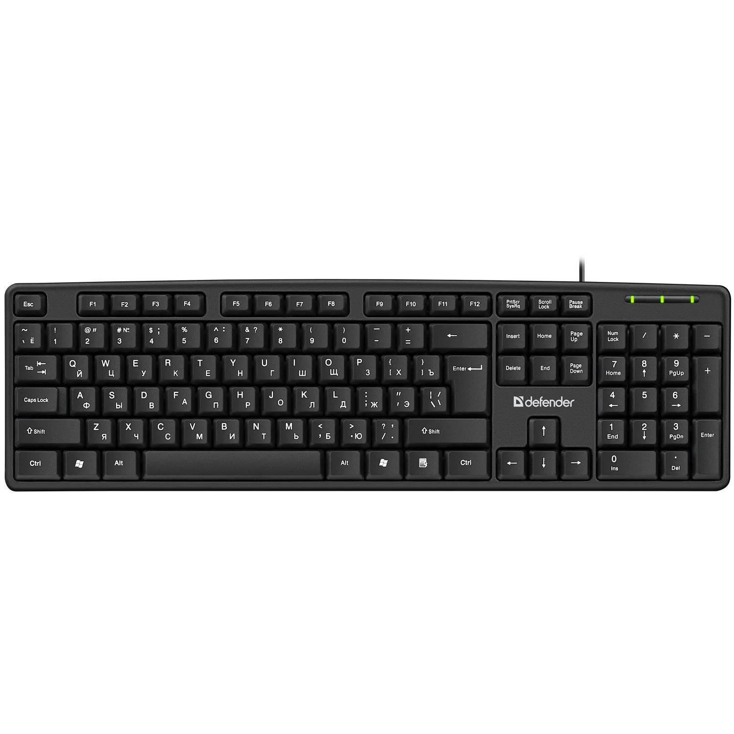Клавиатура Defender Element HB-520 USB black, 104-key, мембранная, USB 1.5м