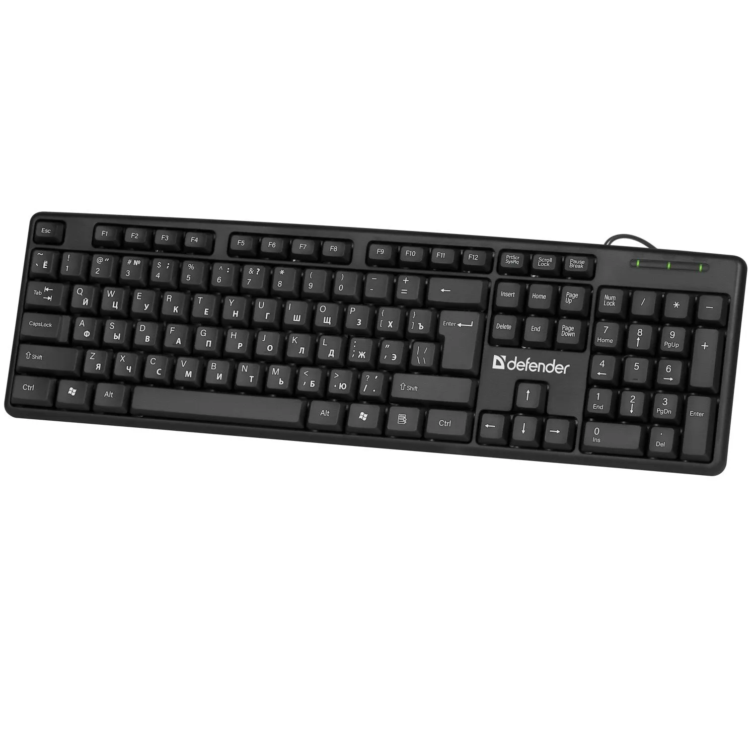 Клавиатура Defender Element HB-520 USB black, 104-key, мембранная, USB 1.5м — фото 2