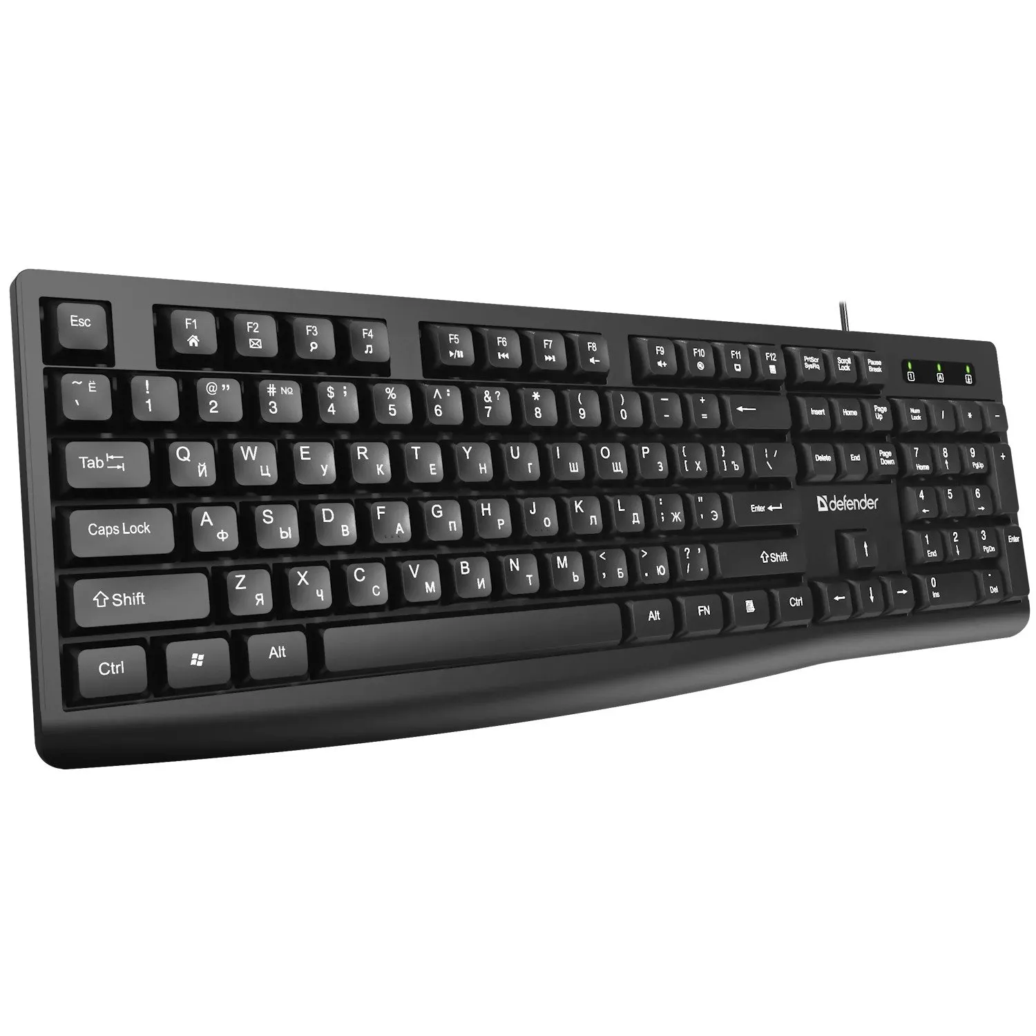 Клавиатура Defender Navigator HB-138 black, 104-key, мембранная, USB 1.8м — фото 2