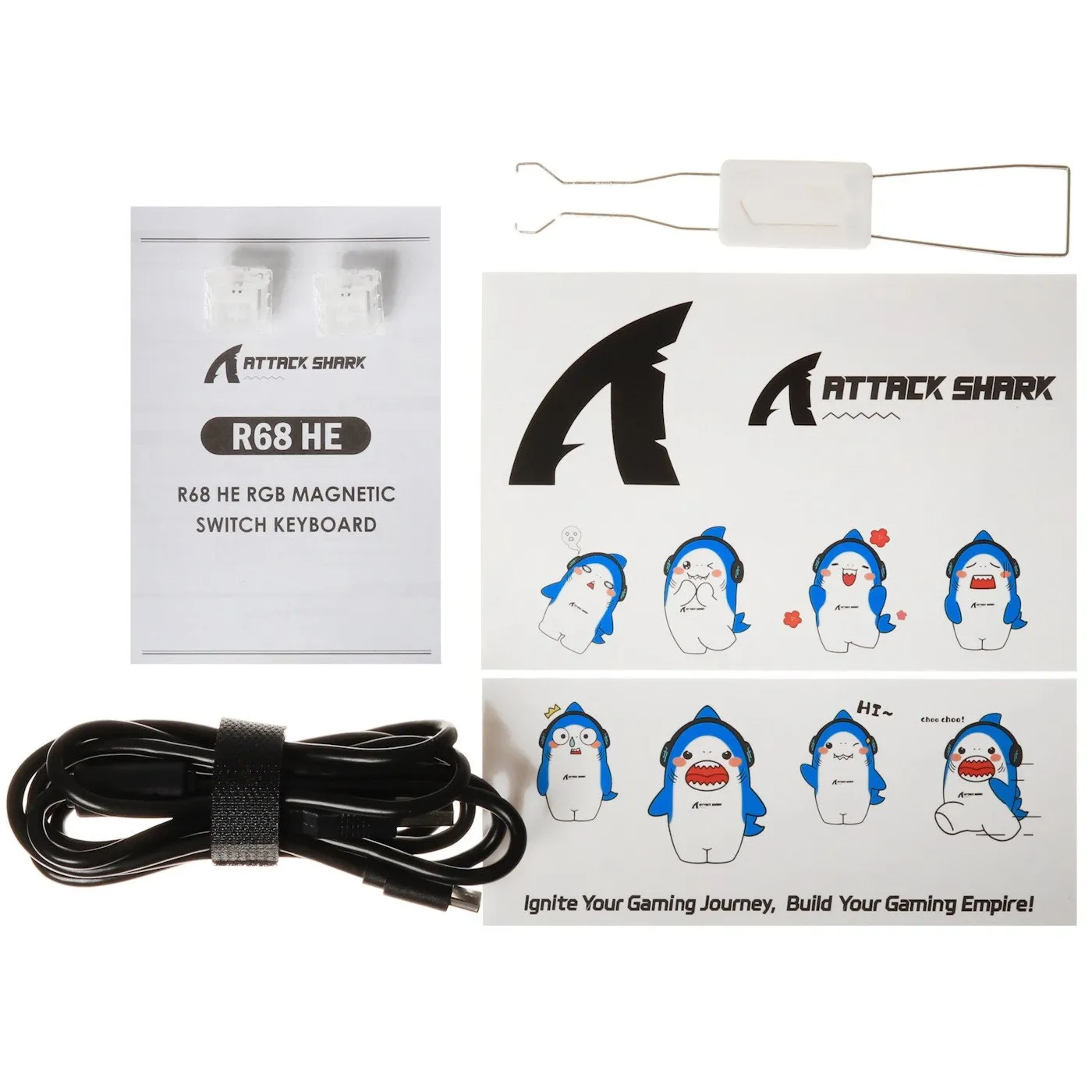 Клавиатура Attack Shark R68 HE Ink Shade, Mechanical, 66 keys, USB-C, EN — фото 8