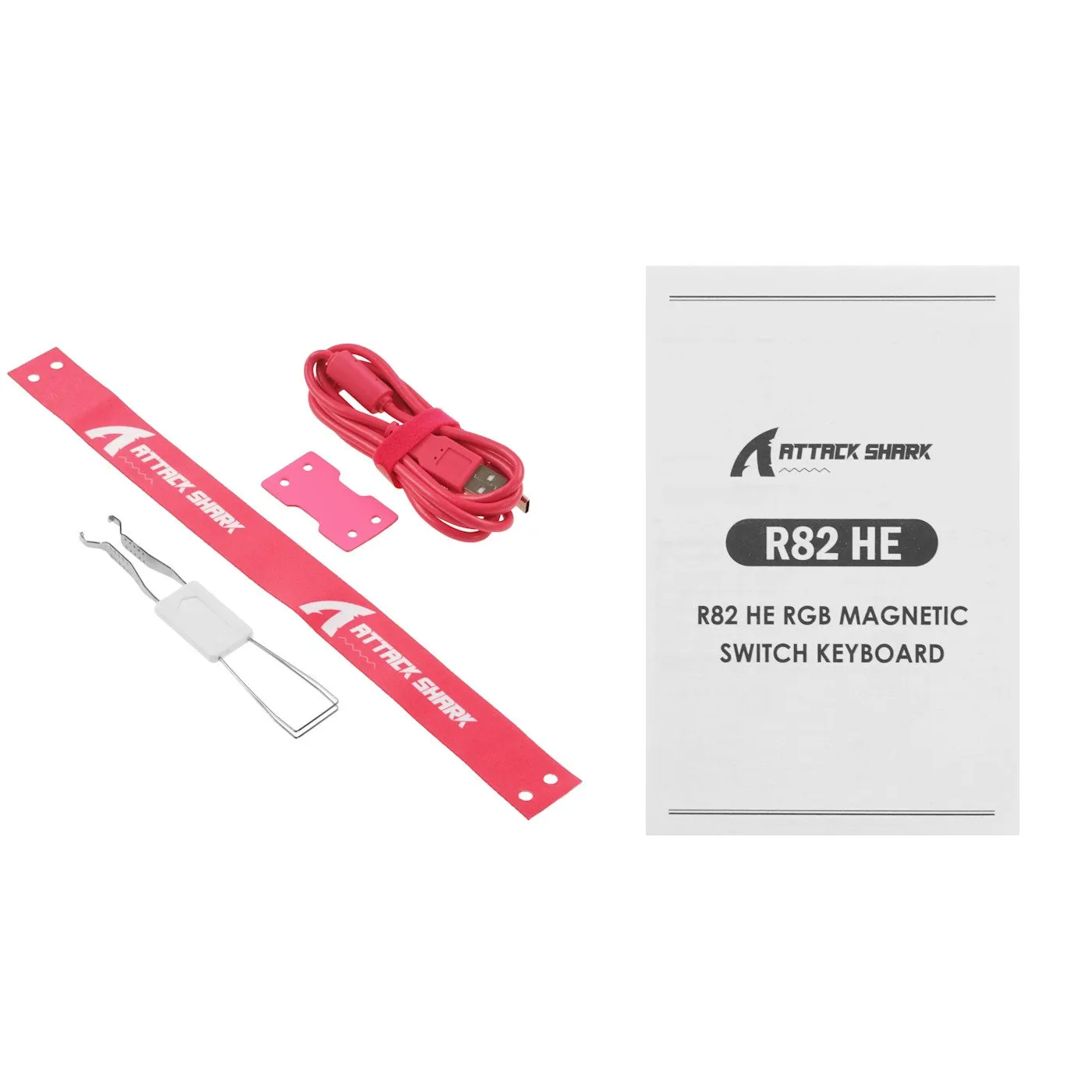Клавиатура Attack Shark R82 HE Pink Contour, Berry Red Contour Line, Magnetic, 75%, EN, Wired USB-C — фото 9