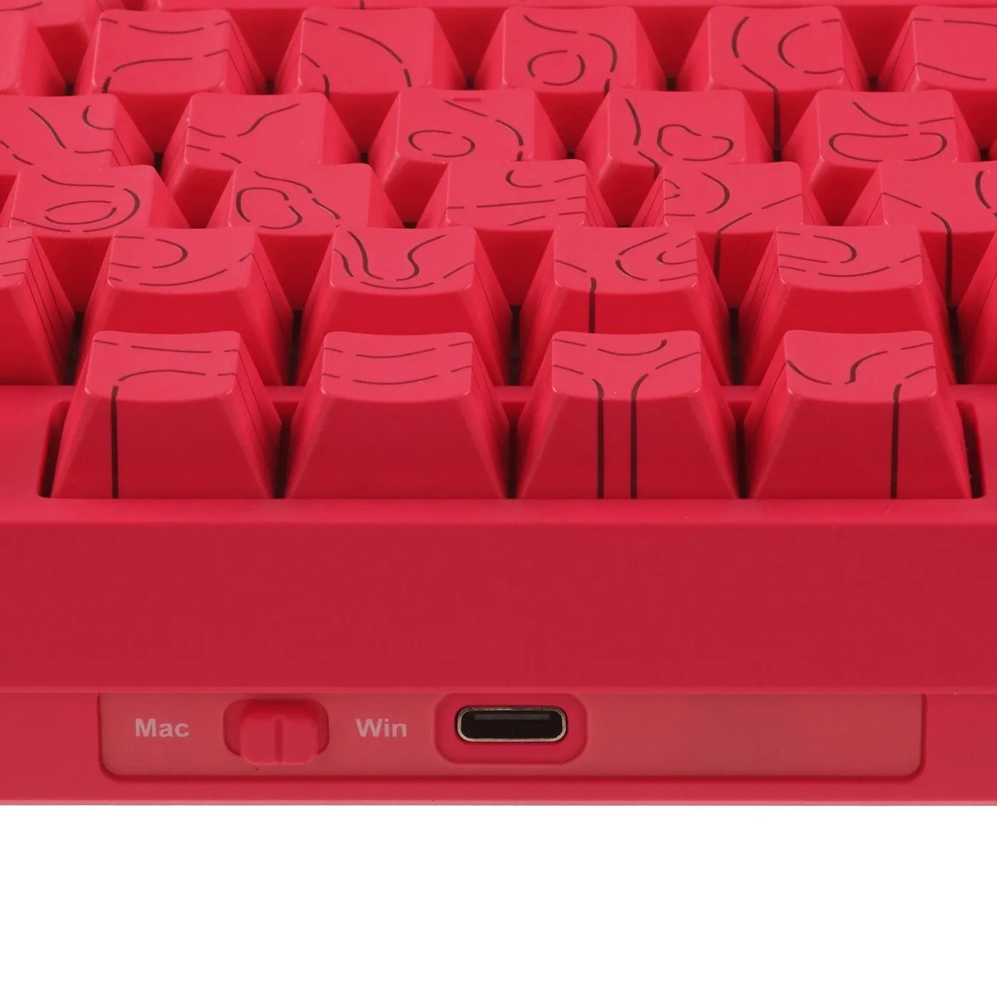 Клавиатура Attack Shark R82 HE Pink Contour, Berry Red Contour Line, Magnetic, 75%, EN, Wired USB-C — фото 7