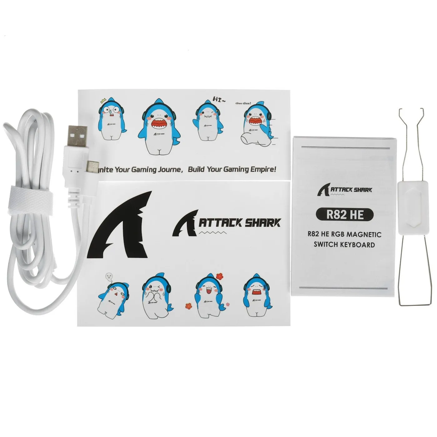 Клавиатура Attack Shark R82 HE White Contour, Magnetic, 75%, EN, Wired USB-C, 8KHz, RGB — фото 8