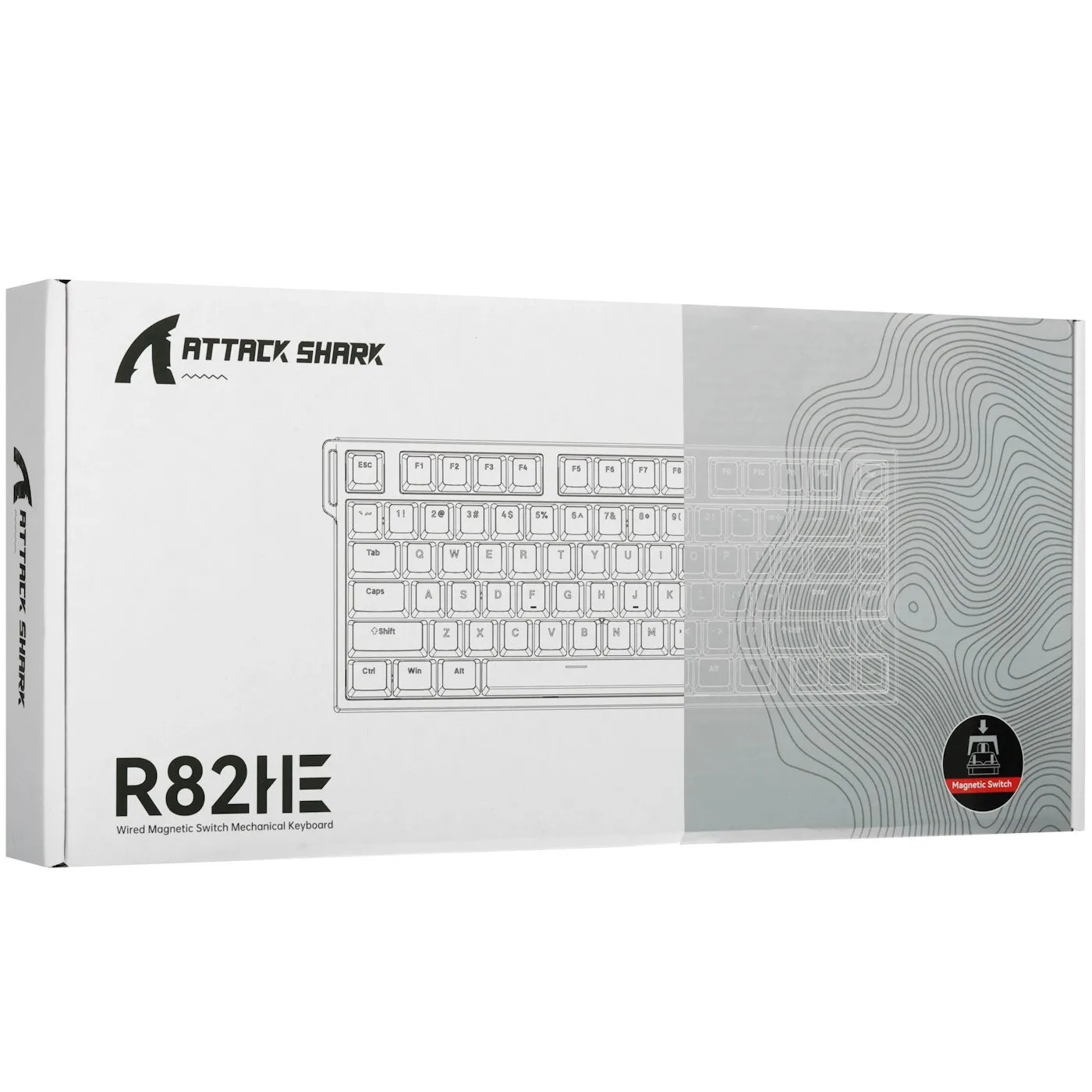 Клавиатура Attack Shark R82 HE White Contour, Magnetic, 75%, EN, Wired USB-C, 8KHz, RGB — фото 9