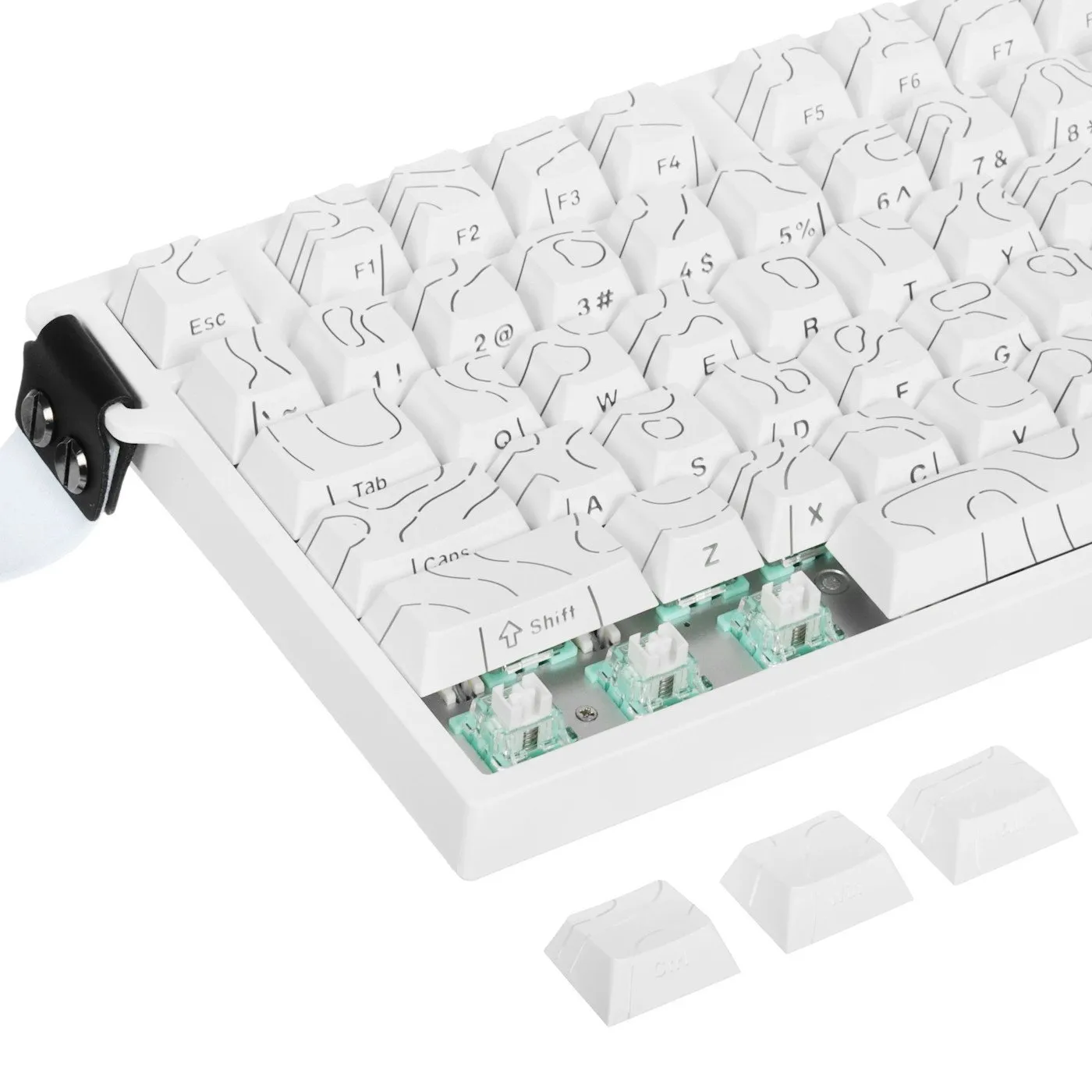 Клавиатура Attack Shark R82 HE White Contour, Magnetic, 75%, EN, Wired USB-C, 8KHz, RGB — фото 7