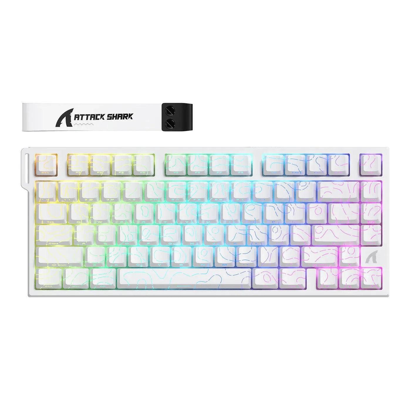 Клавиатура Attack Shark R82 HE White Contour, Magnetic, 75%, EN, Wired USB-C, 8KHz, RGB
