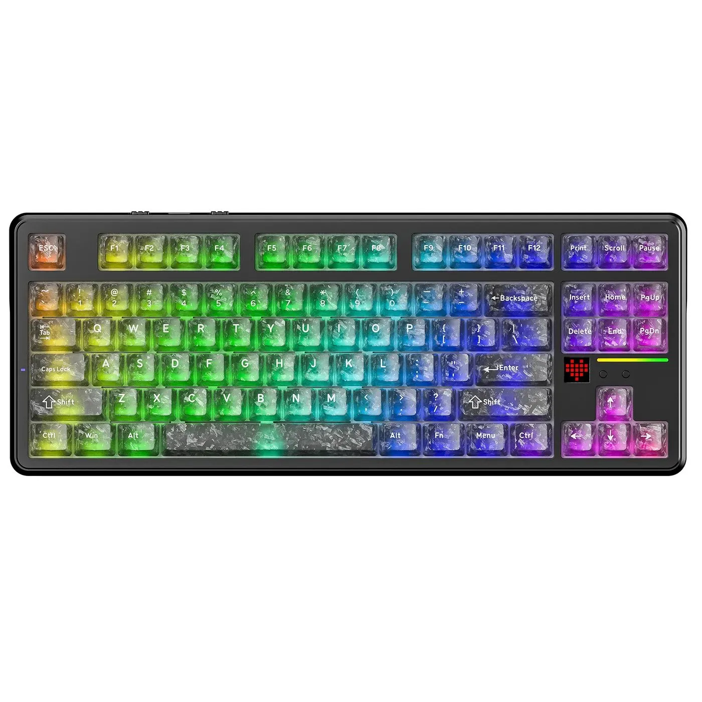 Клавиатура Attack Shark X87Ultra Forged Carbon, Mechanical, 87 keys, 2.4/BT/USB-C, EN, 10.000mAh