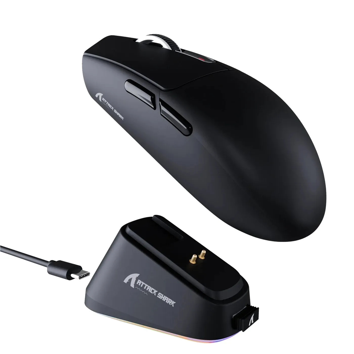 Мышь Attack Shark G3 PRO Black, PAW3311, 25000 DPI, 2.4/BT/Wired, 100 Million Clicks, 500mAh, 59±3g — фото 3