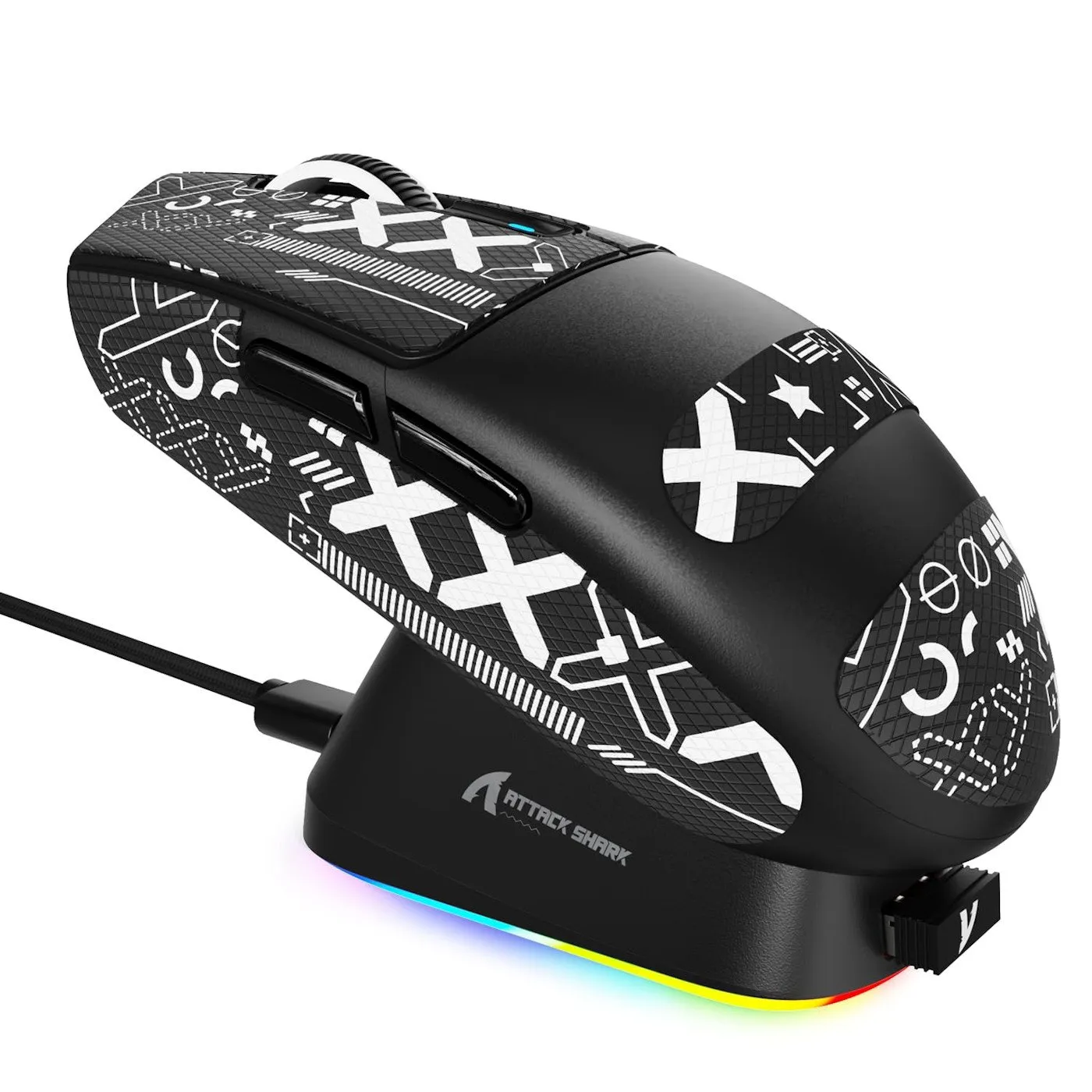 Мышь Attack Shark G3 PRO Black, PAW3311, 25000 DPI, 2.4/BT/Wired, 100 Million Clicks, 500mAh, 59±3g — фото 2