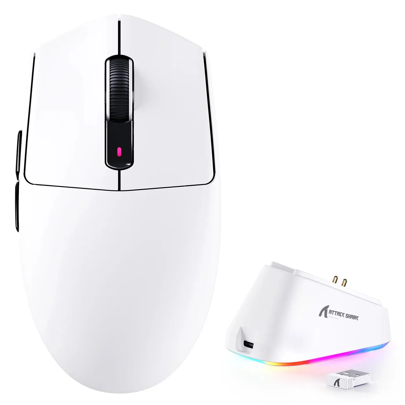 Мышь Attack Shark G3 PRO White, PAW3311, 25000 DPI, 2.4/BT/Wired, 100 Million Clicks, 500mAh, 59±3g