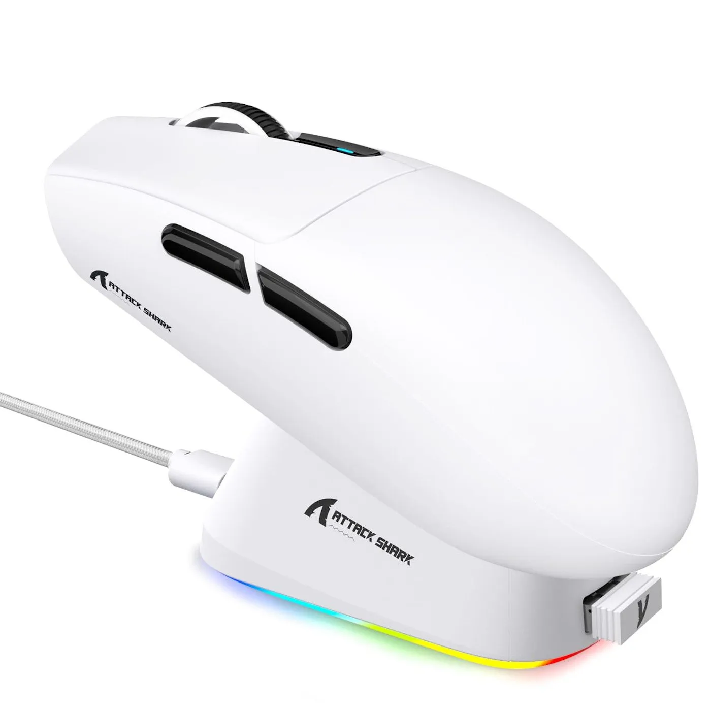 Мышь Attack Shark G3 PRO White, PAW3311, 25000 DPI, 2.4/BT/Wired, 100 Million Clicks, 500mAh, 59±3g — фото 3