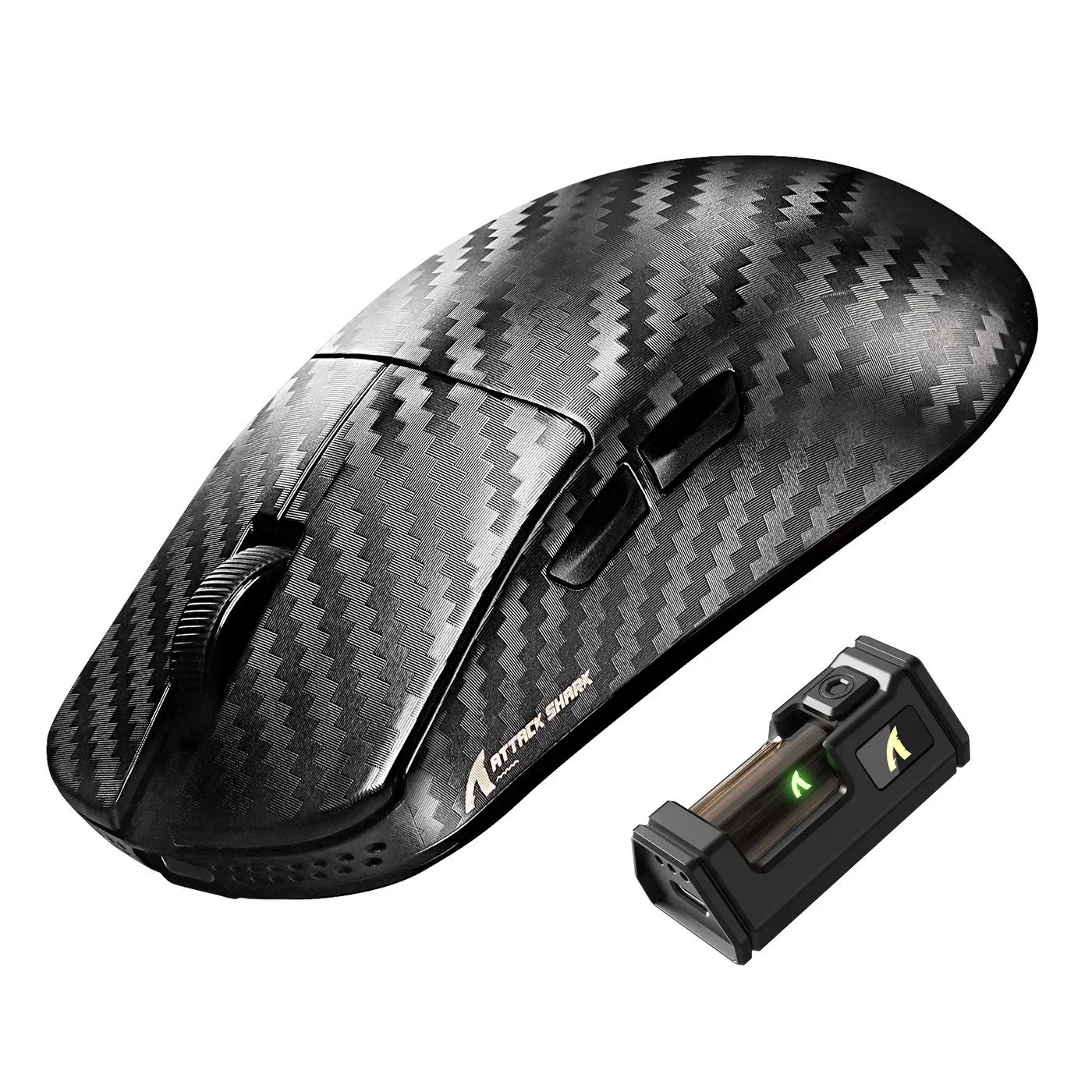 Мышь Attack Shark R11Ultra Weave Black Phantom Shark, PAW3950MAX, 42000 DPI, 2.4/BT/Wired — фото 2