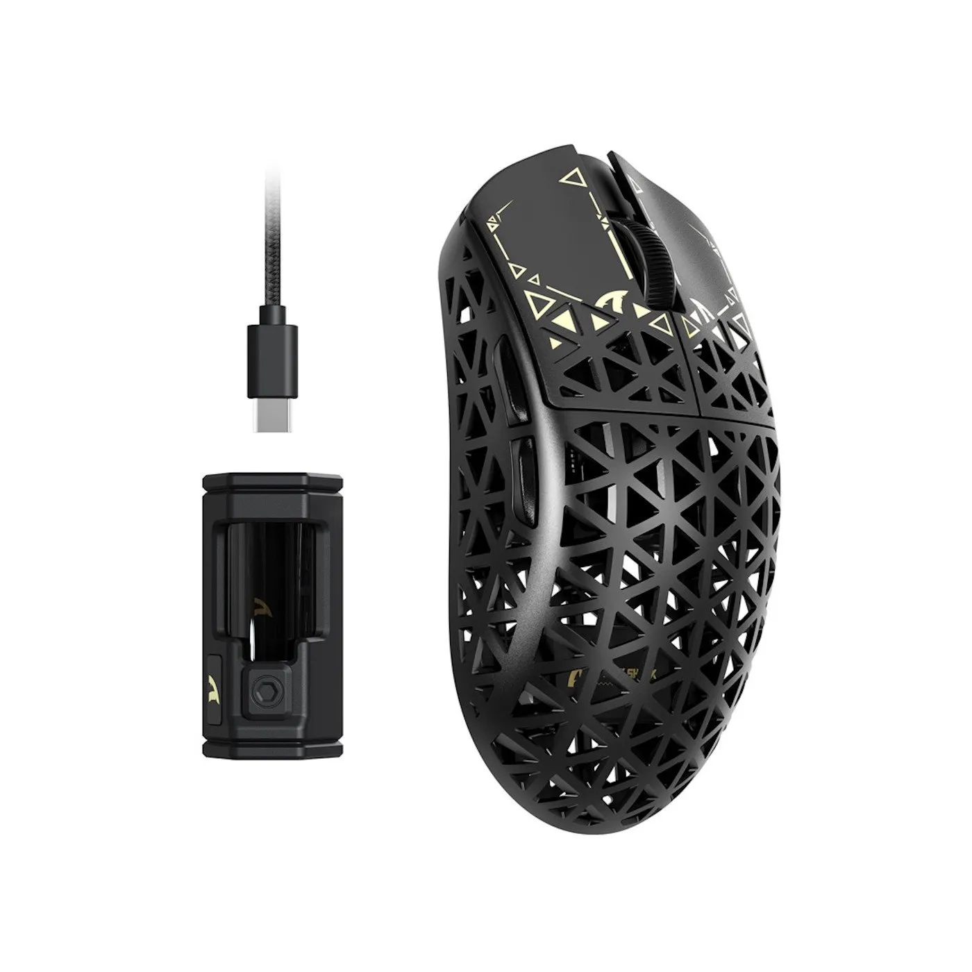 Мышь Attack Shark R5 Ultra Black, PAW3950MAX, 42000 DPI, 2.4/BT/Wired, 100 Million Clicks, 39±3g — фото 2