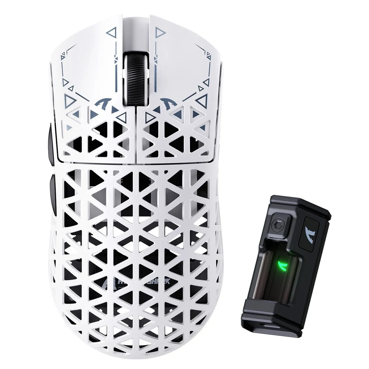 Мышь Attack Shark R5 Ultra White, PAW3950MAX, 42000 DPI, 2.4/BT/Wired, 100 Million Clicks, 39±3g