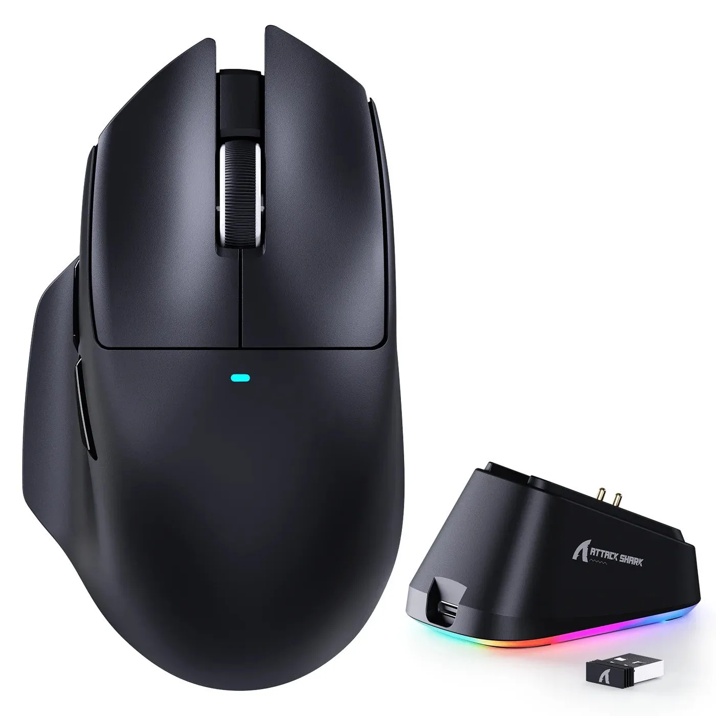 Мышь Attack Shark V6 Black, PAW3311, 25000 DPI, 2.4/BT/Wired, 100 Million Clicks, 500mAh, 65±3g