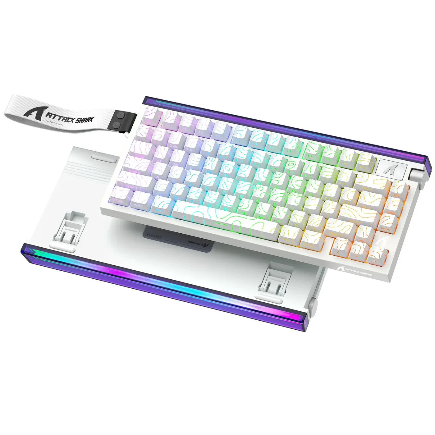 Клавиатура Attack Shark R85 HE White Contour, 75%, Magnetic Purple Mandrel, EN, Wired USB-C — фото 2