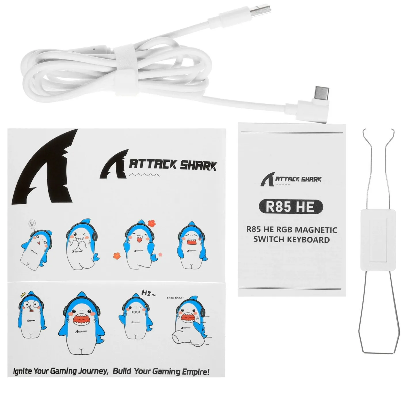 Клавиатура Attack Shark R85 HE White Contour, 75%, Magnetic Purple Mandrel, EN, Wired USB-C — фото 8