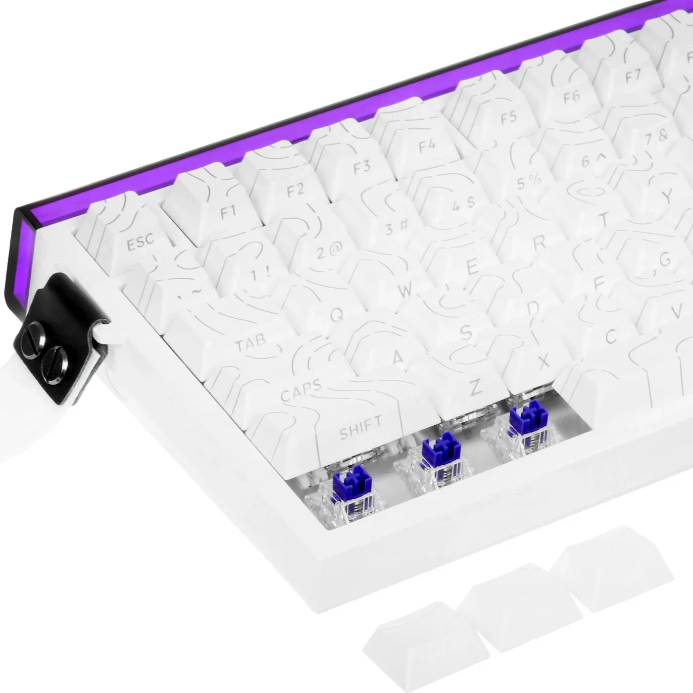 Клавиатура Attack Shark R85 HE White Contour, 75%, Magnetic Purple Mandrel, EN, Wired USB-C — фото 7
