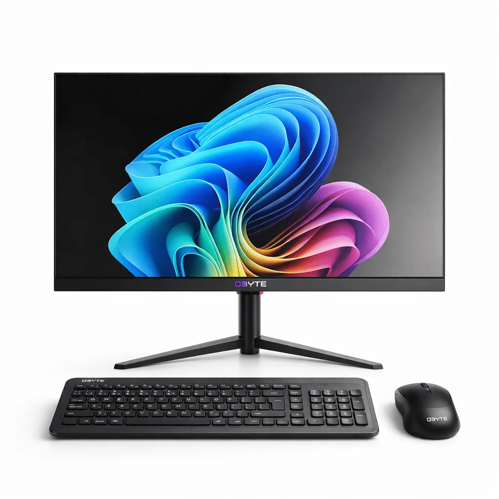Моноблок, QBYTE, AIO27, 27" QHD IPS, i7-1255U, 16Gb DDR4, 1TB M2, Iris Xe, WiFi6E, 2MP Cam, W11Pro — фото 1