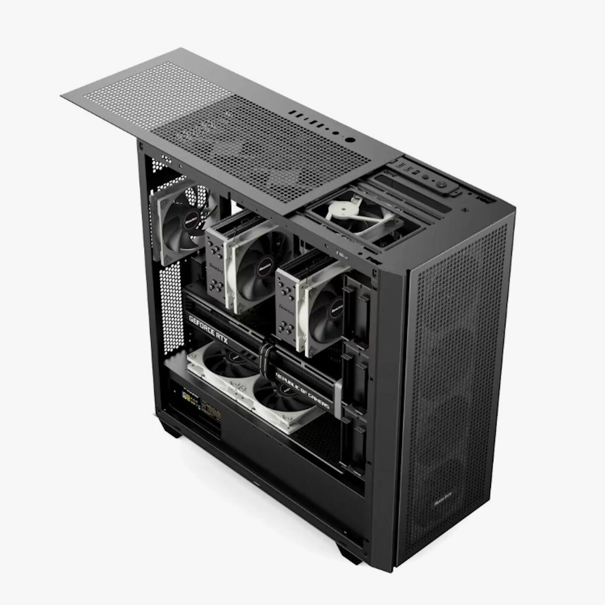Компьютерный корпус Huntkey Alpha Pro, 2xUSB2.0, 2xUSB3.0, 1xType-C, SSI-EEB/E-ATX/ATX, Black — фото 3