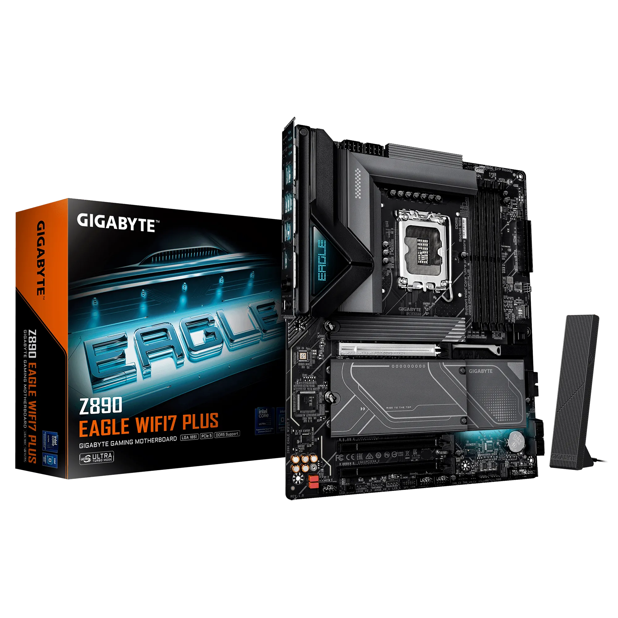 Материнская плата GIGABYTE Z890 EAGLE WIFI7 PLUS, LGA1851, 4xDDR5, PCIe5.0, DP+USB4, 4xM.2, ATX