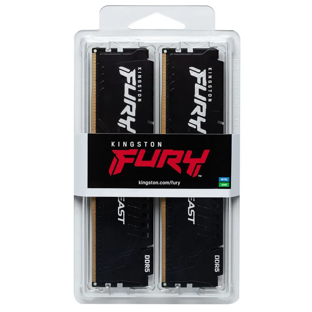 Модуль памяти Kingston Fury Beast Black EXPO KF564C32BBEK2-64 DDR5 DIMM 64Gb KIT (2x32) 6400MHz CL32