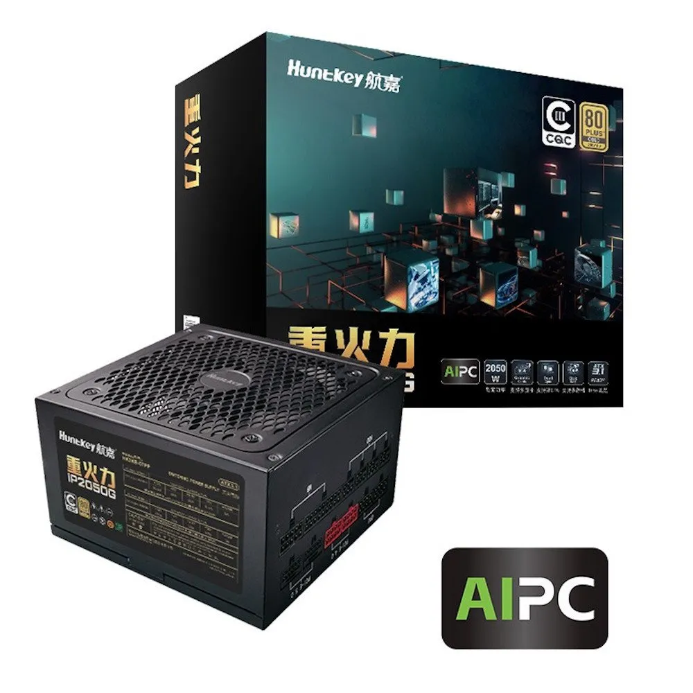 Блок питания Huntkey AI PC IP2050G, 2050W, 80+Gold, ATX3.1, PCI-E 5.10