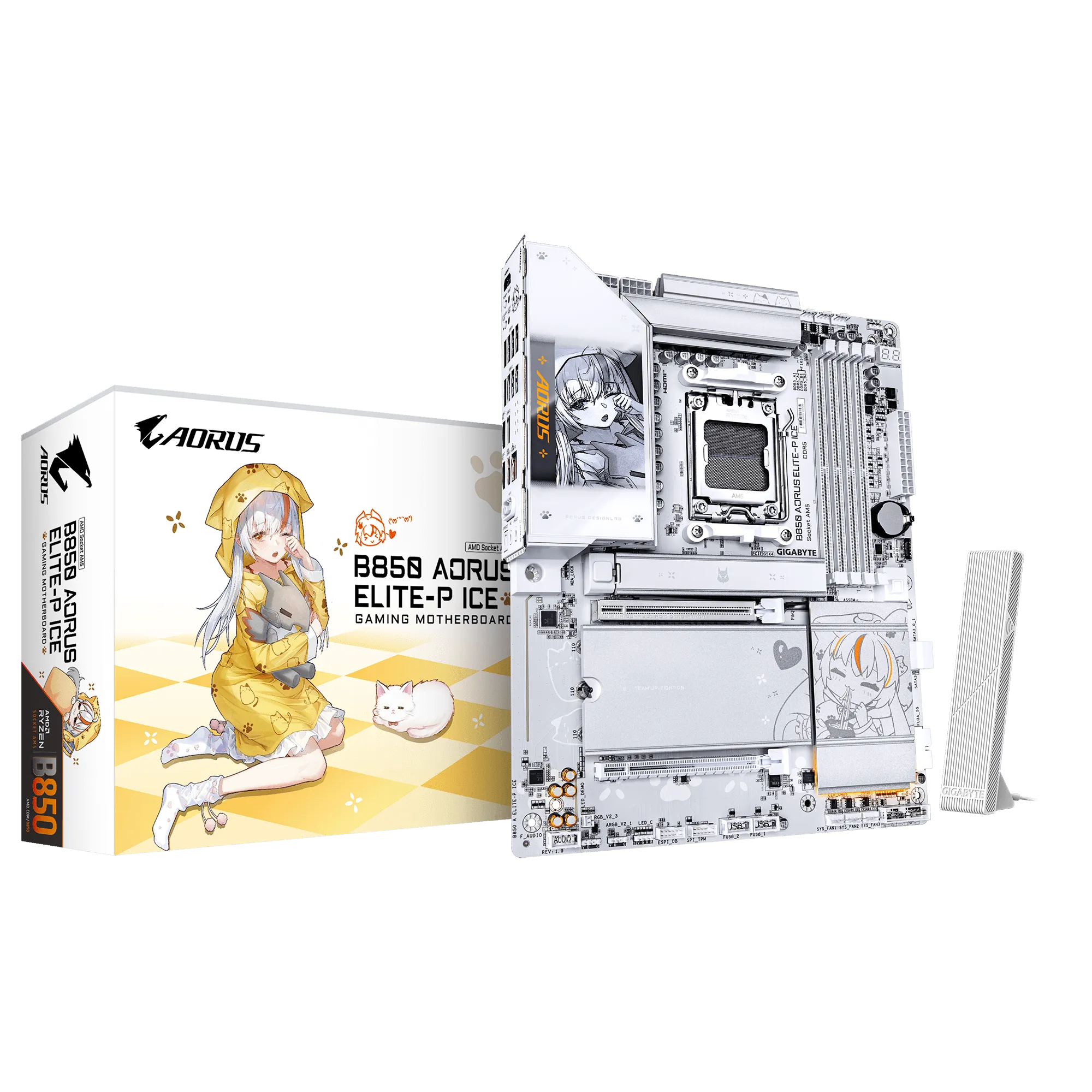 Материнская плата GIGABYTE B850 AORUS ELITE-P ICE, AM5, 4xDDR5, HDMI, 4xM.2, WiFi7, 5G LAN, BT, ATX
