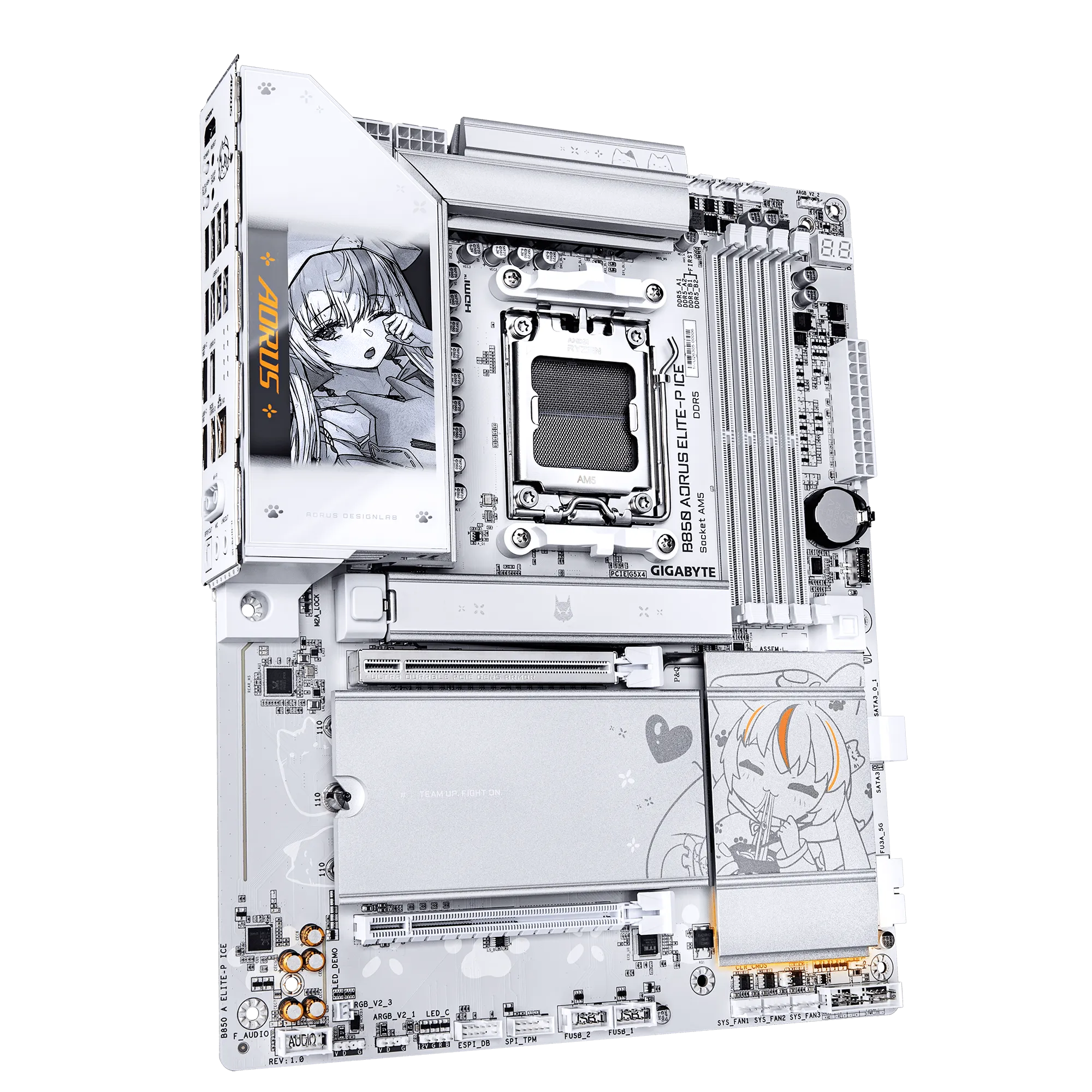 Материнская плата GIGABYTE B850 AORUS ELITE-P ICE, AM5, 4xDDR5, HDMI, 4xM.2, WiFi7, 5G LAN, BT, ATX — фото 2