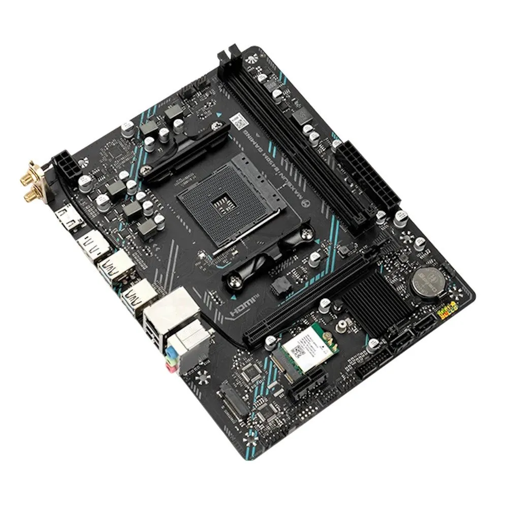 Материнская плата MaxSun MS-B450M GAMING WIFI, AM4, 2xDDR4, HDMI+DP, 2xSATA, 1xM.2, BT4.2, mATX — фото 2