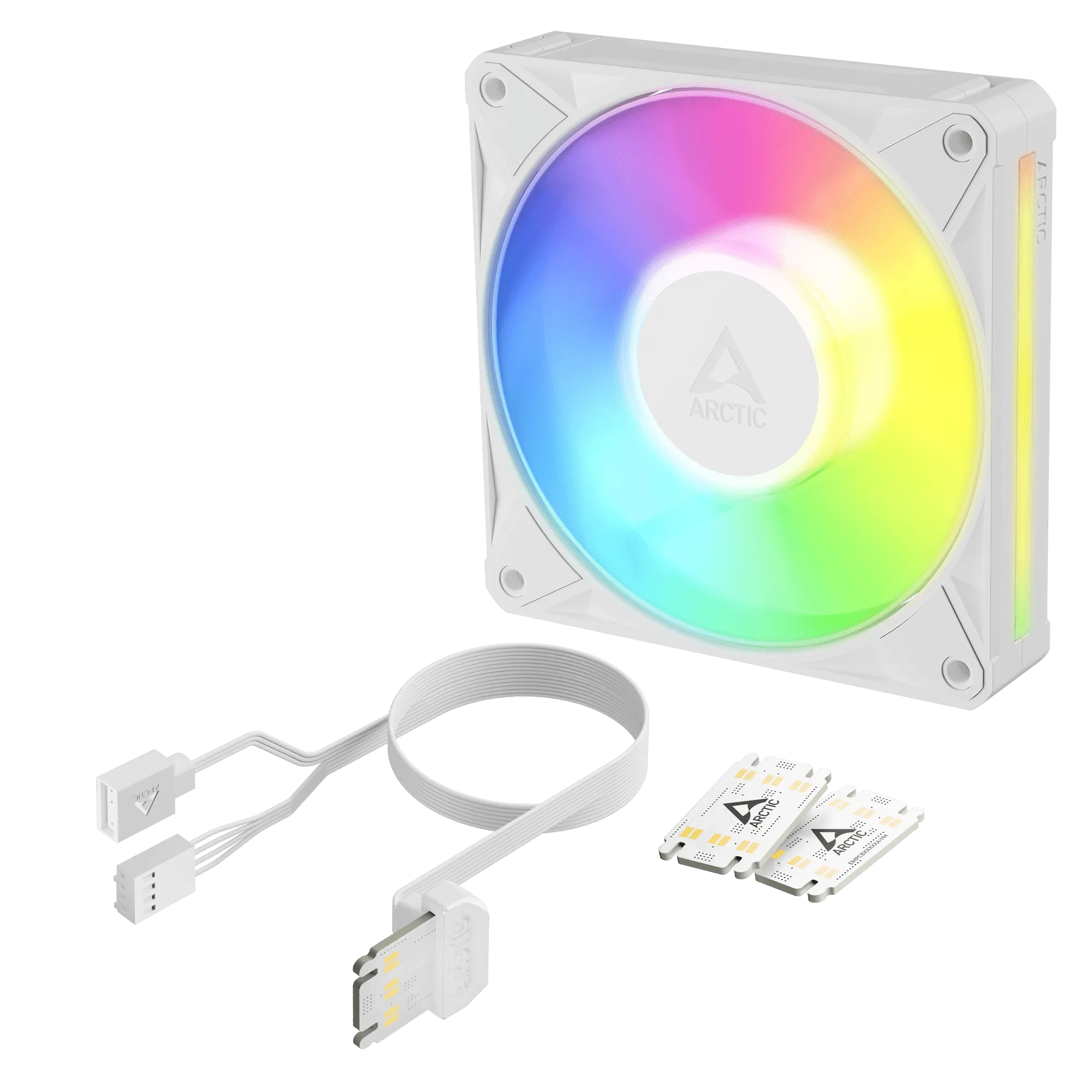 Кулер для корпуса ARCTIC BioniX P12 A-RGB, ACFAN00336A, 120мм, PWM, 450-3000об/мин, 76CFM, White
