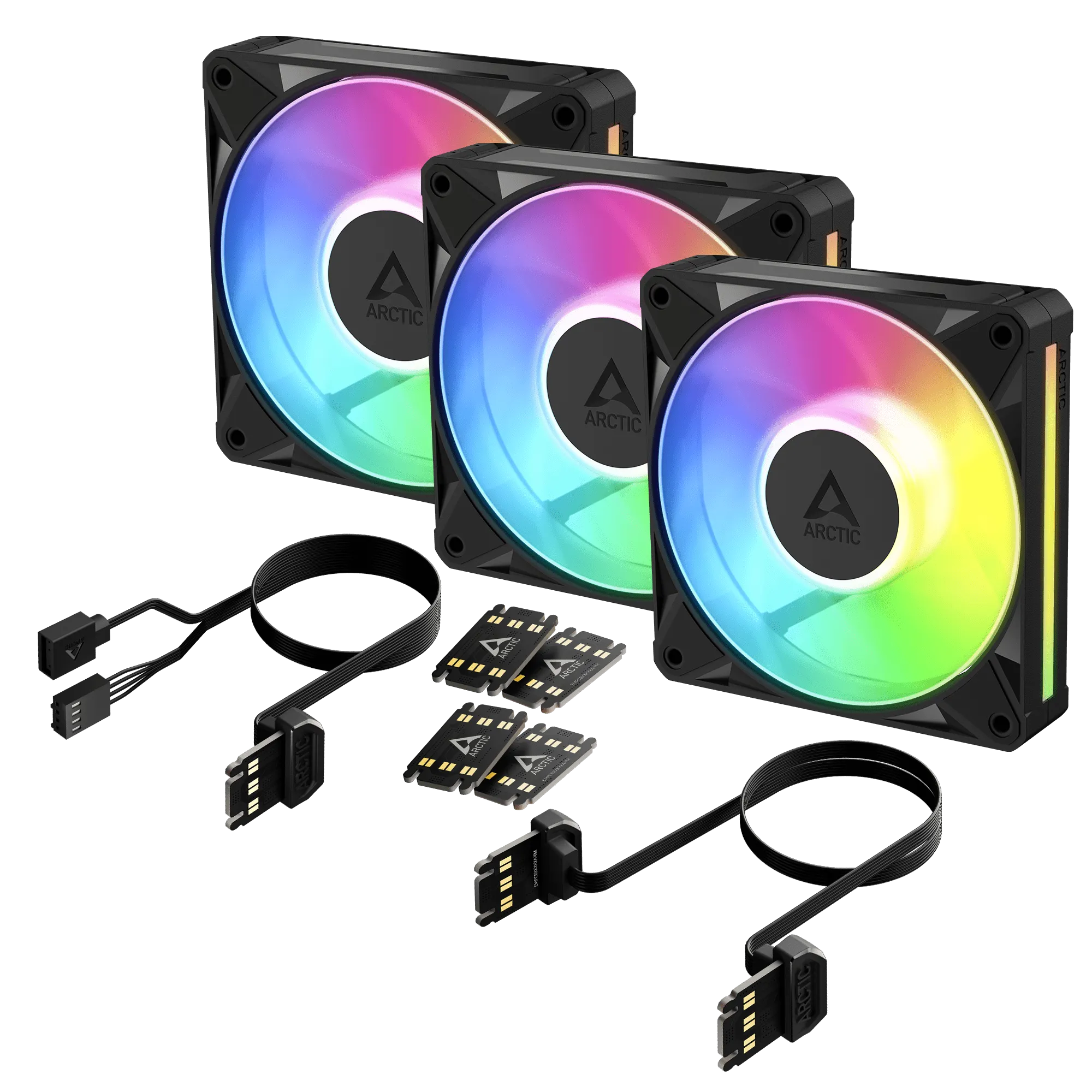 Кулер для корпуса ARCTIC BioniX P12 A-RGB 3-Pack, ACFAN00337A, 3x120мм, PWM, 450-3000об/мин, Black
