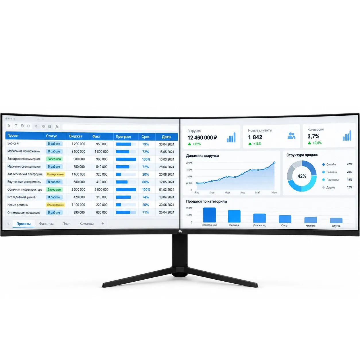 Монитор 49" ONVYX ONMR494K200P169PR, 5120x1440, VA, Grade A+, 240Hz, 400 cd/m2, 2HDMI/2DP, Black — фото 2