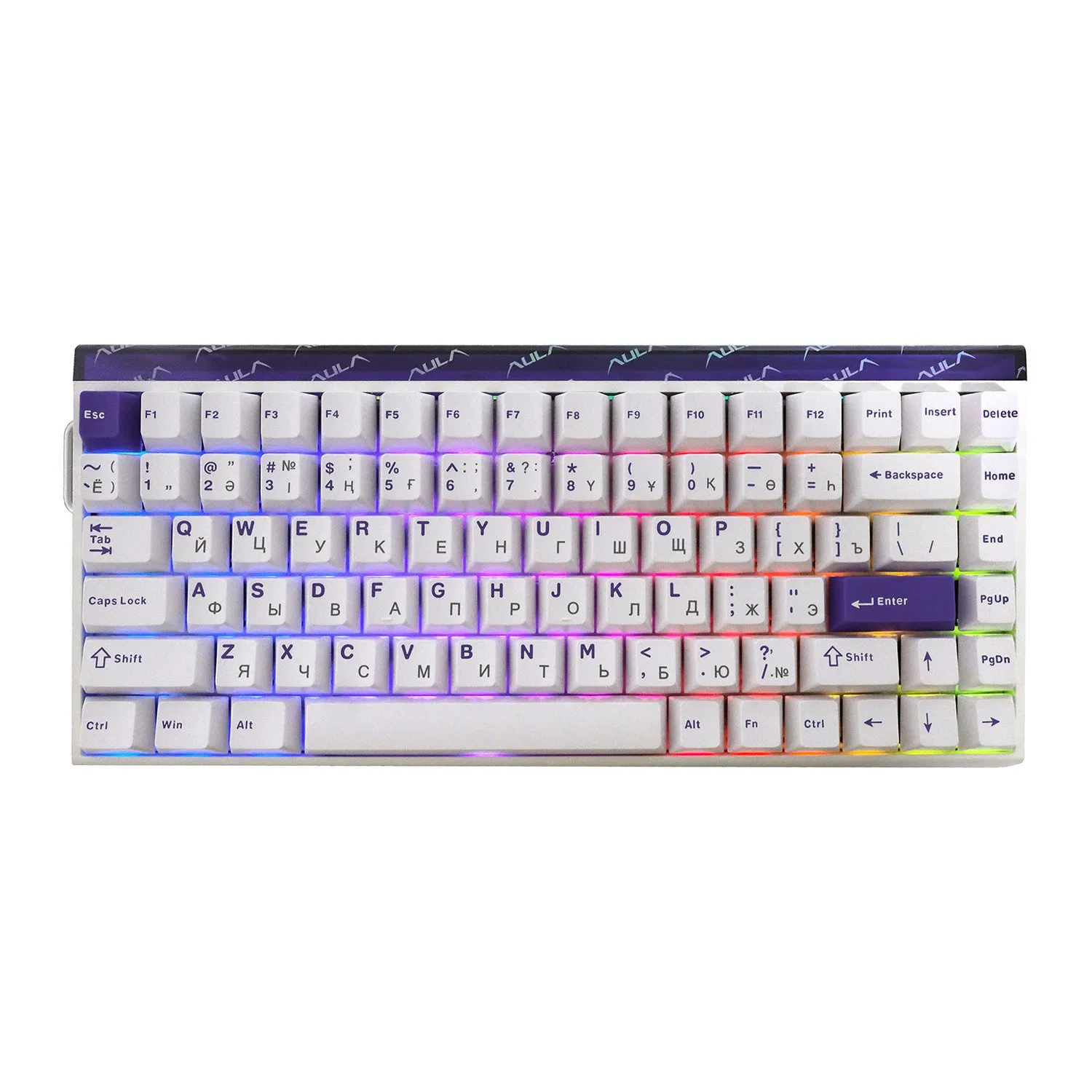 Клавиатура AULA HERO 84HE, White, mechanical, EN/RU/KZ, Wired