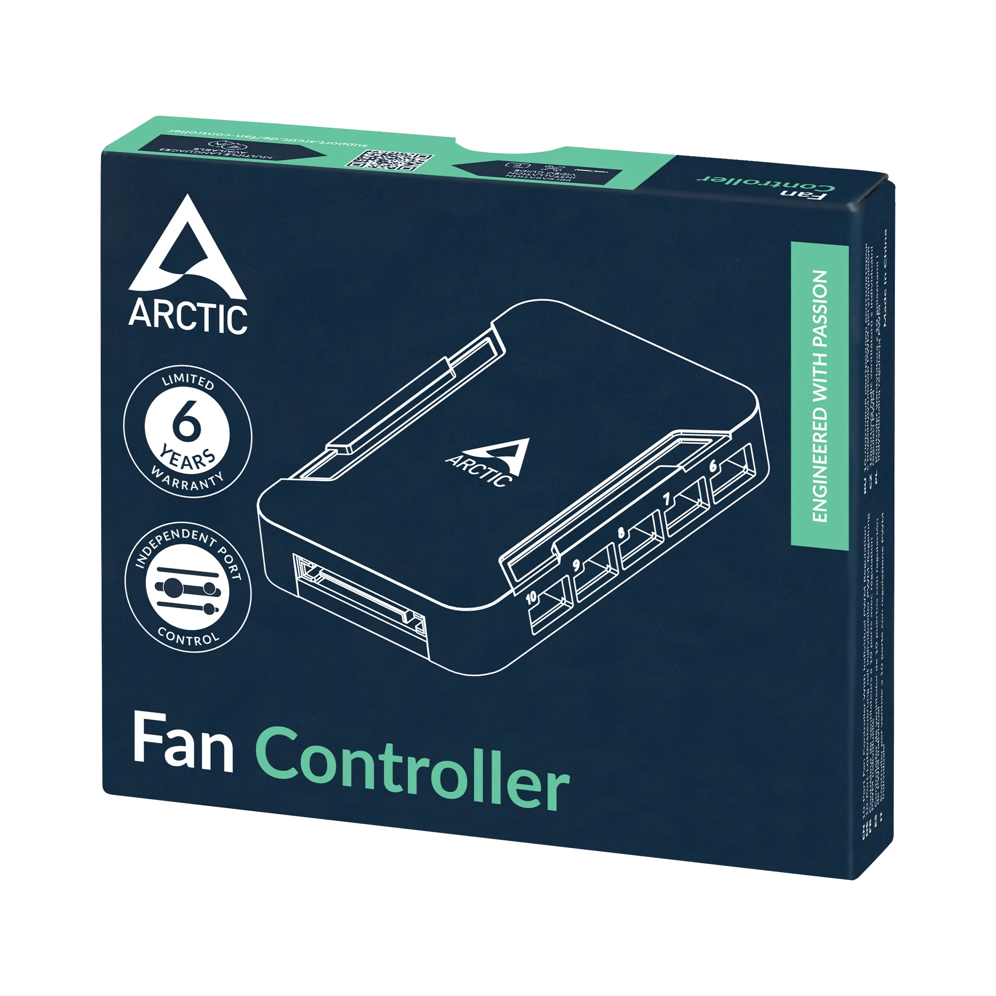 Контроллер ARCTIC Fan Controller, ACFAN00351A, 10x4-Pin PWM, SATA+USB 2.0, до 2А/порт, Black — фото 8