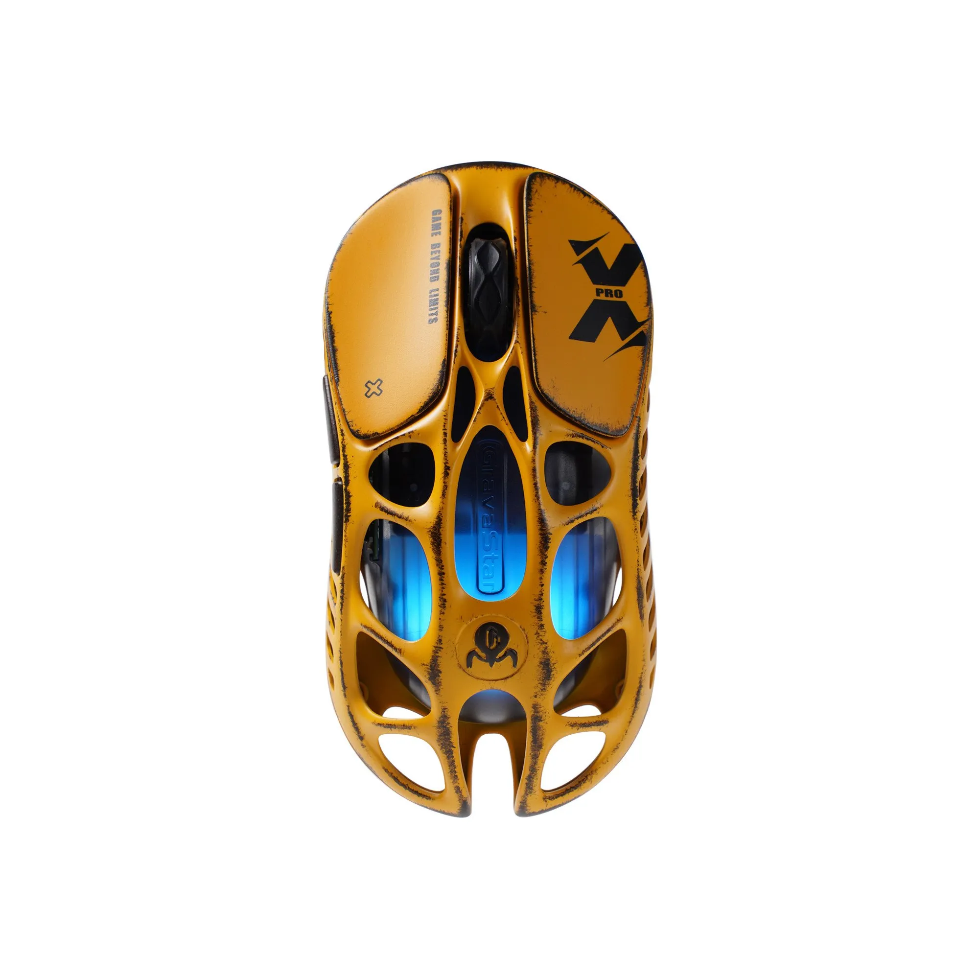 Мышь GravaStar Mercury XPro Battle-Worn Yellow, PAW3950, 32000 DPI, 2.4/BT/Wired, 49±3g — фото 3