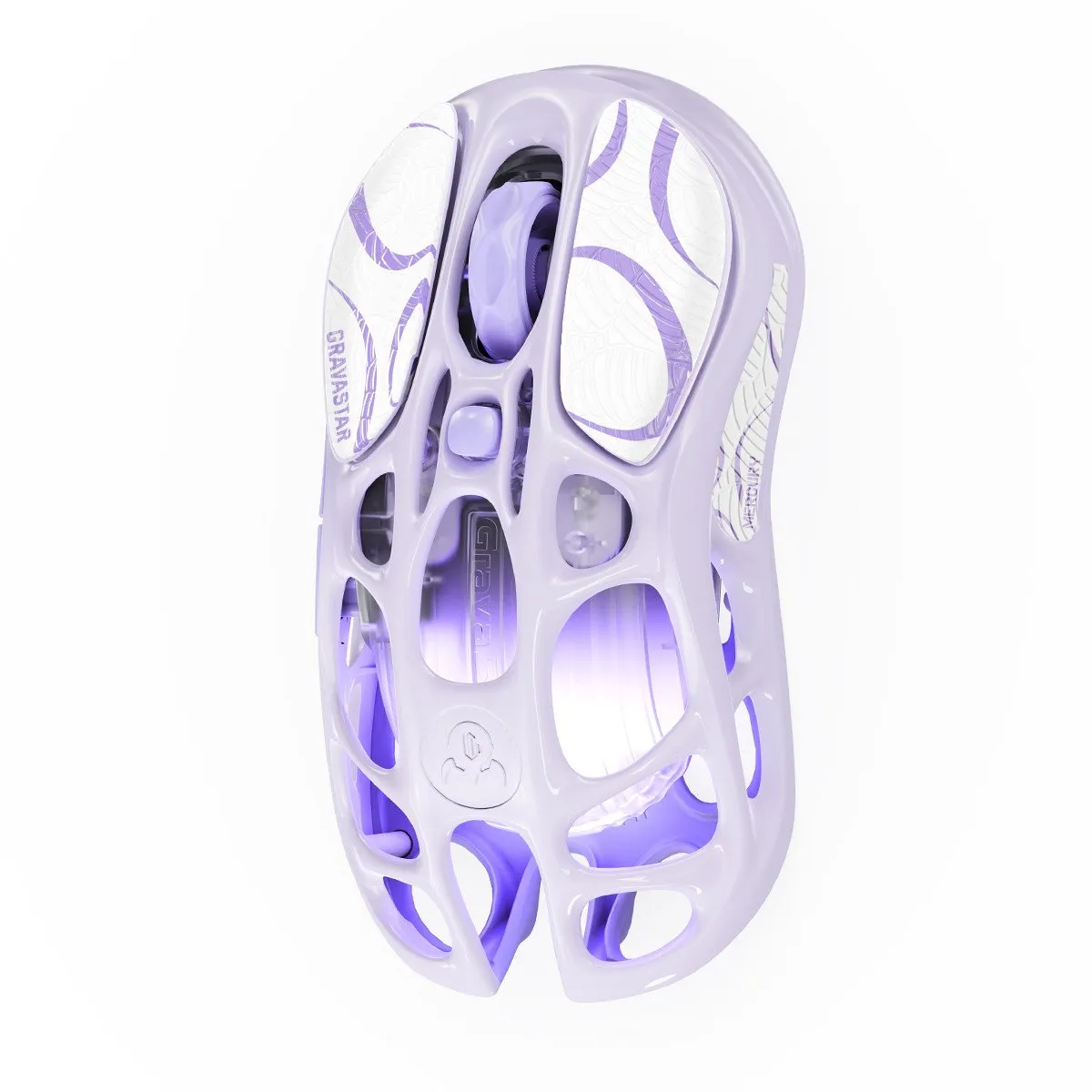 Мышь GravaStar Mercury M1 Pro Lavender Purple, PAW3395, 26000 DPI, 2.4/BT/Wired, 88±3g