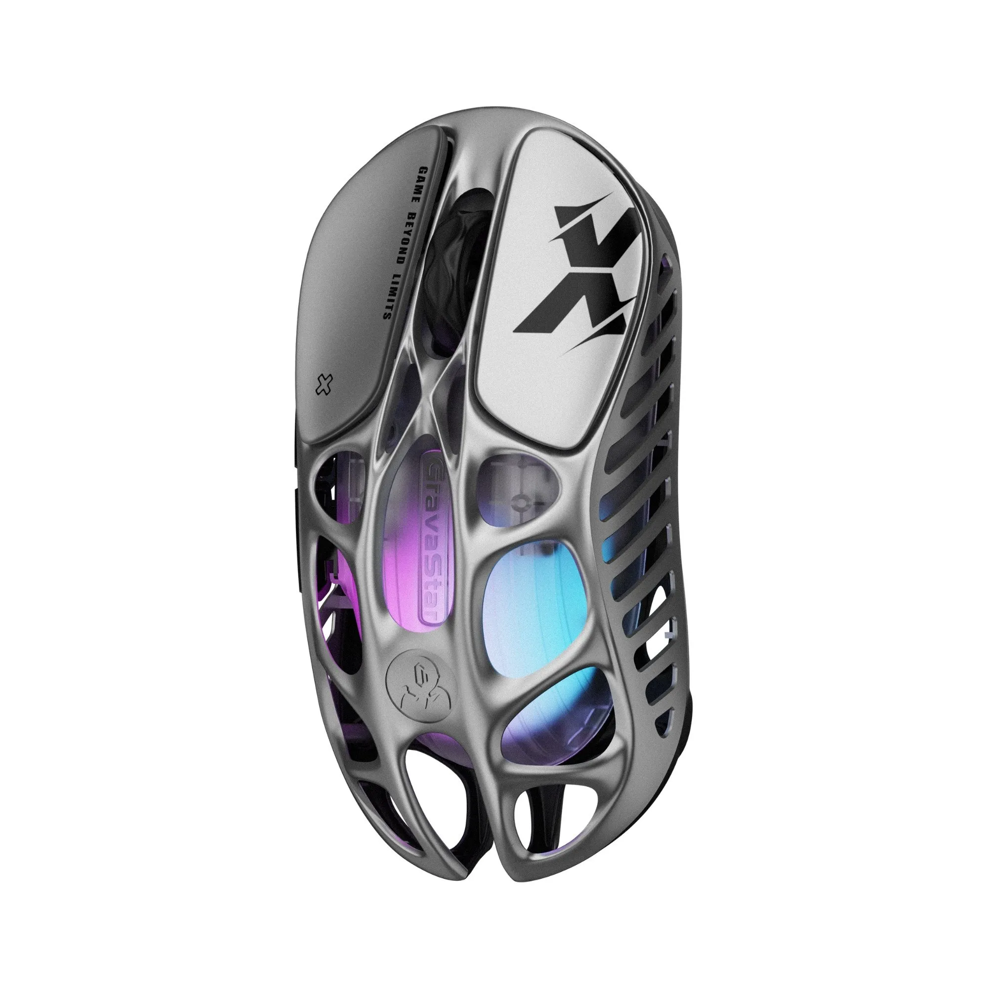 Мышь GravaStar Mercury X Interstellar Silver, PAW3950, 32000dpi, 49g, 2.4/BT/Wired