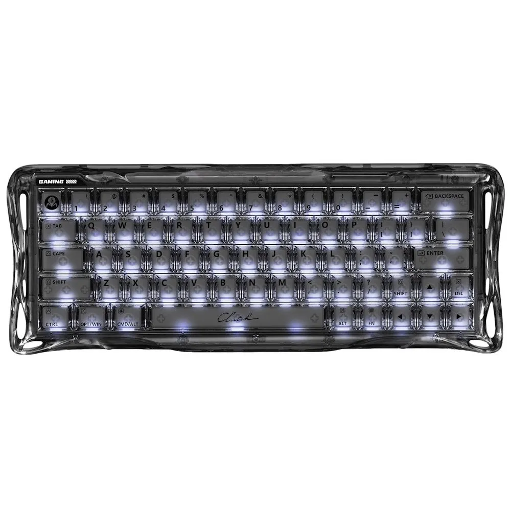 Клавиатура GravaStar Mercury V60, Onyx Crystal, Magnetic Switch, 64 keys EN, USB cable