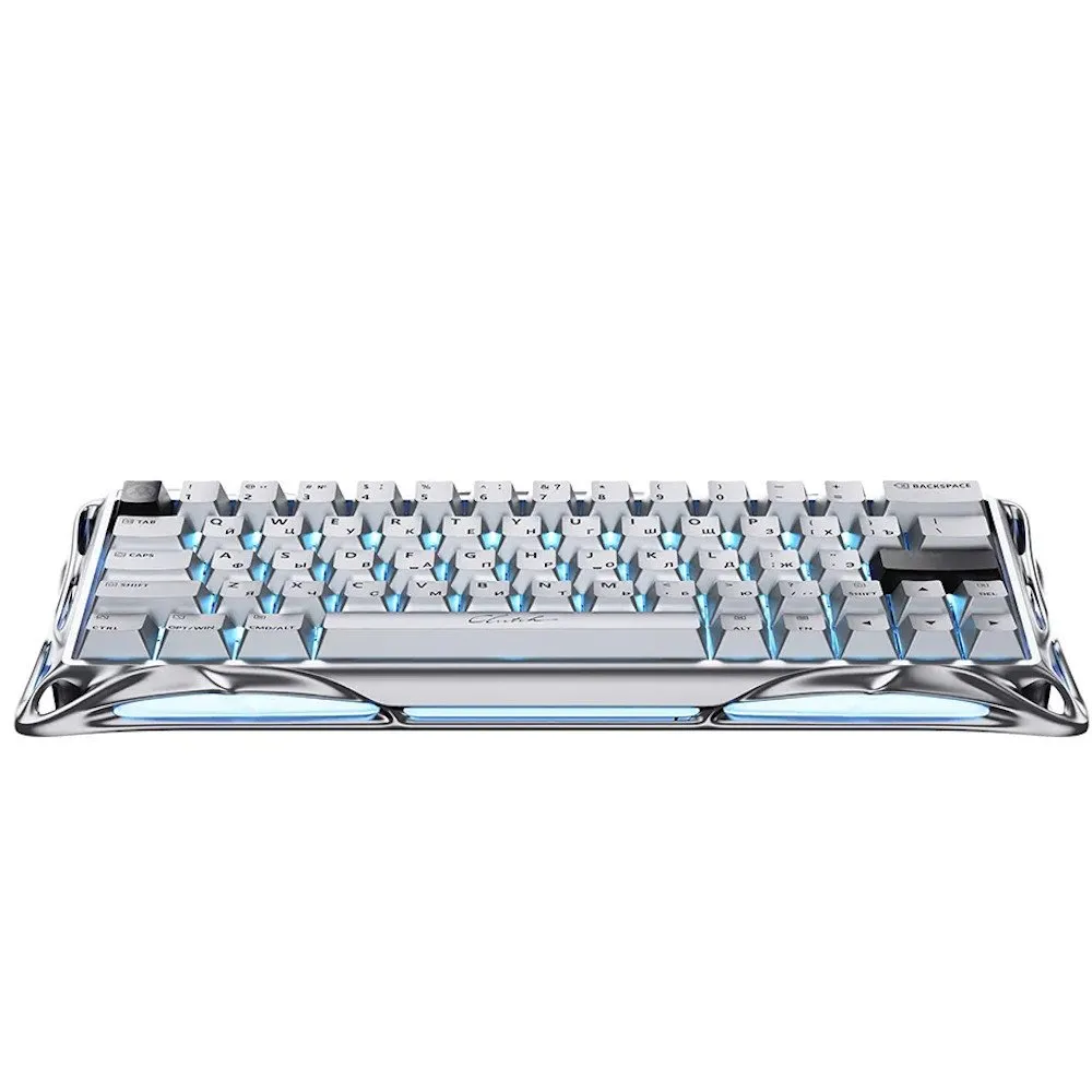 Клавиатура GravaStar Mercury V60 Pro, Chrome Silver, Magnetic Switch, 64 keys EN/RU, USB cable