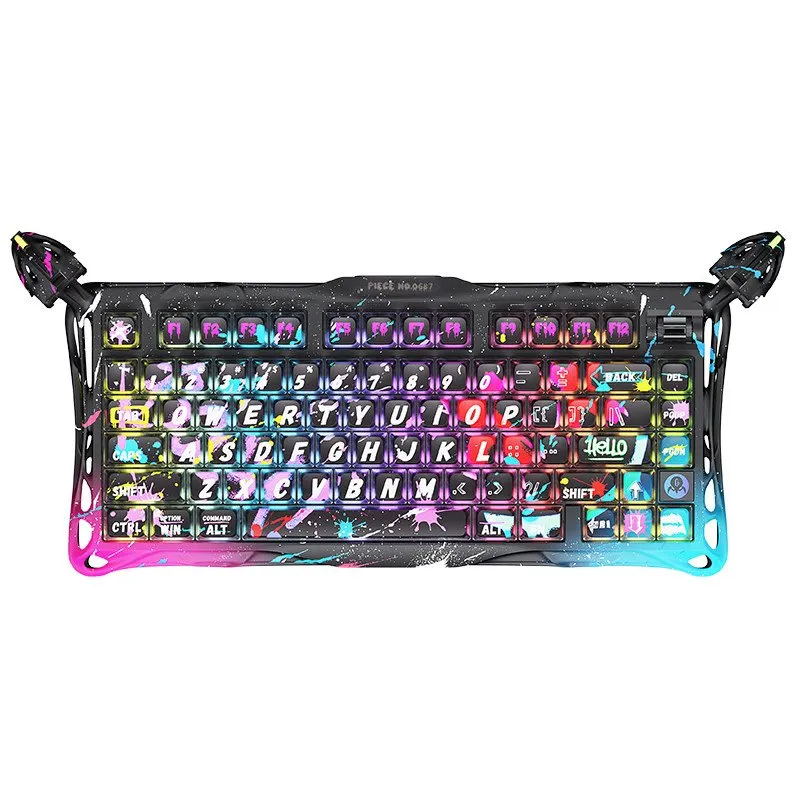 Клавиатура GravaStar Mercury V75 Pro, Neon Graffiti, Magnetic Switch, 79 keys EN/RU, USB cable — фото 2