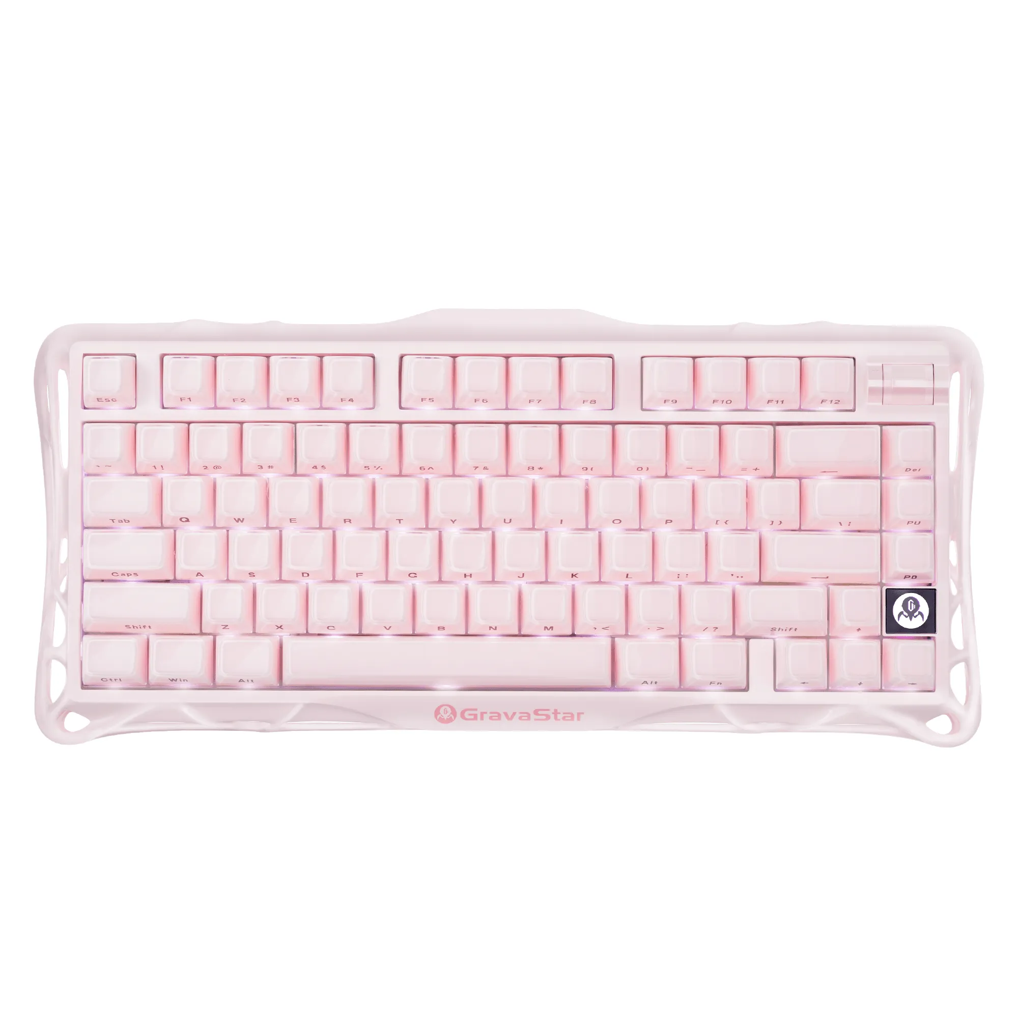 Клавиатура GravaStar Mercury K1, Sakura Pink, Mechanical, 79 keys EN, USB/BT/2.4GHz