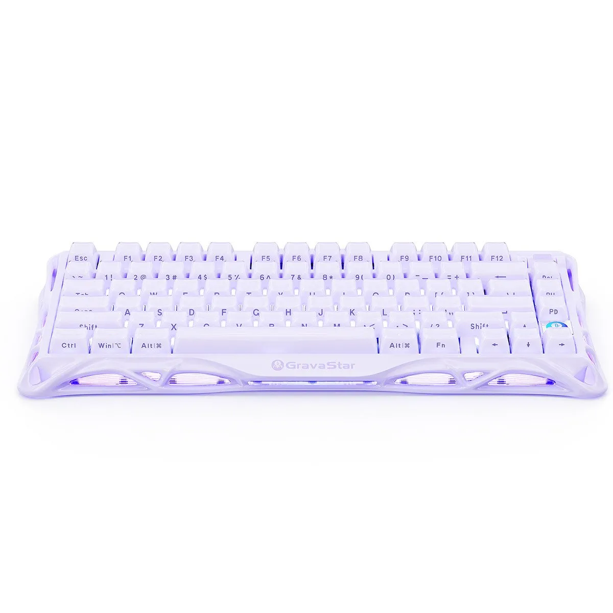 Клавиатура GravaStar Mercury K1, Lavender Purple, Mechanical, 79 keys EN, USB/BT/2.4GHz — фото 2