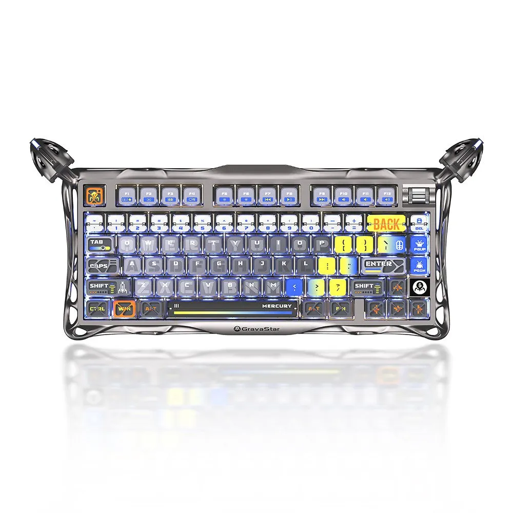 Клавиатура GravaStar Mercury K1 Pro, Interstellar Silver, Mechanical, 79 keys EN, USB/BT/2.4GHz