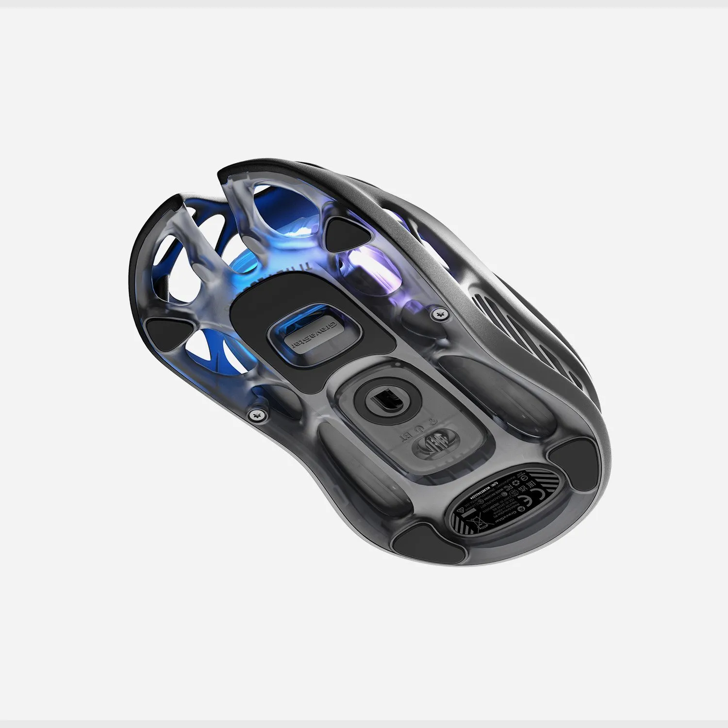 Мышь GravaStar Mercury M1 Pro Gradient Black, PAW3395, 26000 DPI, 2.4/BT/Wired, 88±3g — фото 4