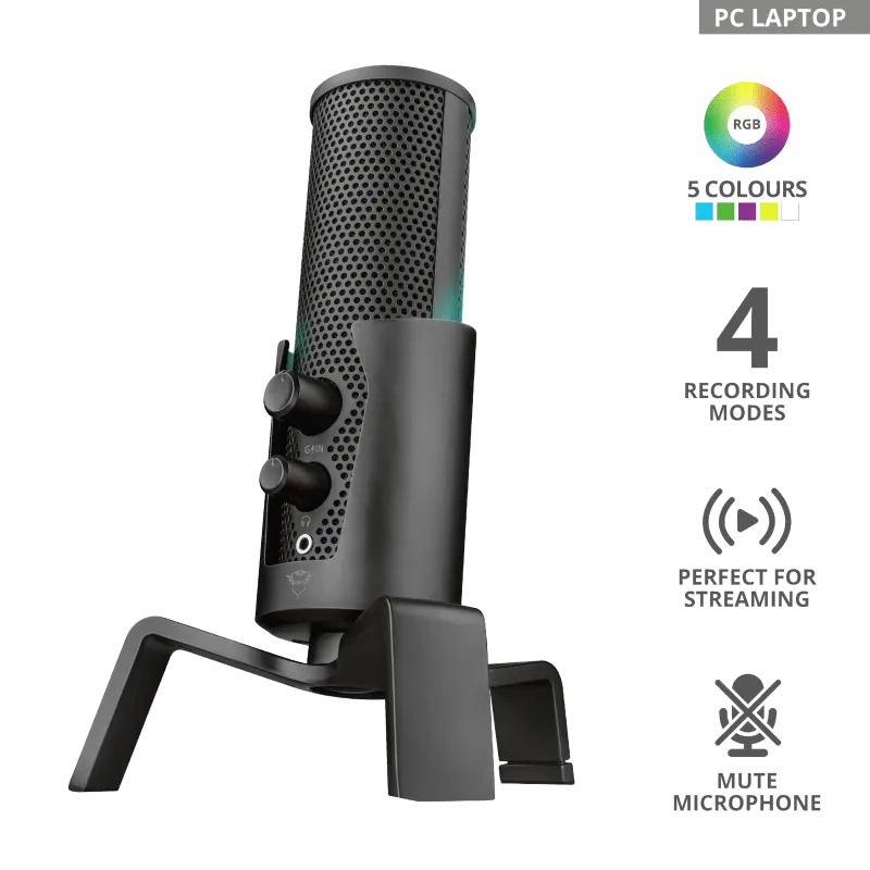 Студийный USB-микрофон Trust GXT 258 Fyru 4 in 1 Streaming