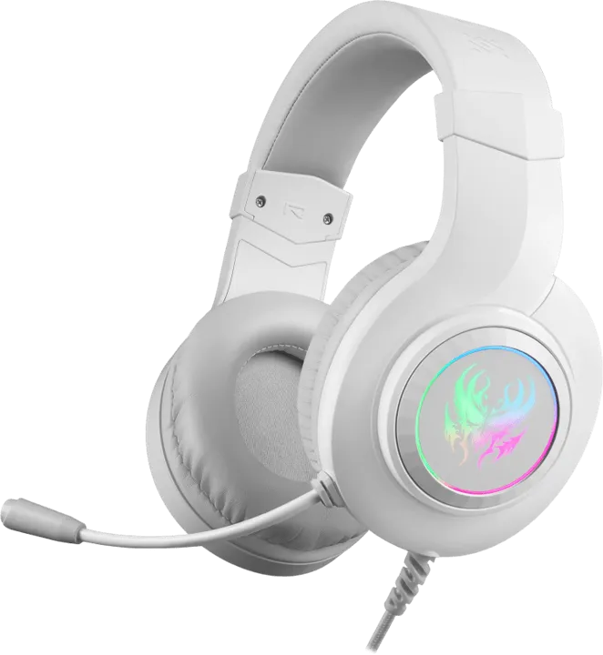 Наушники-гарнитура игровые Defender Ghost LED белый