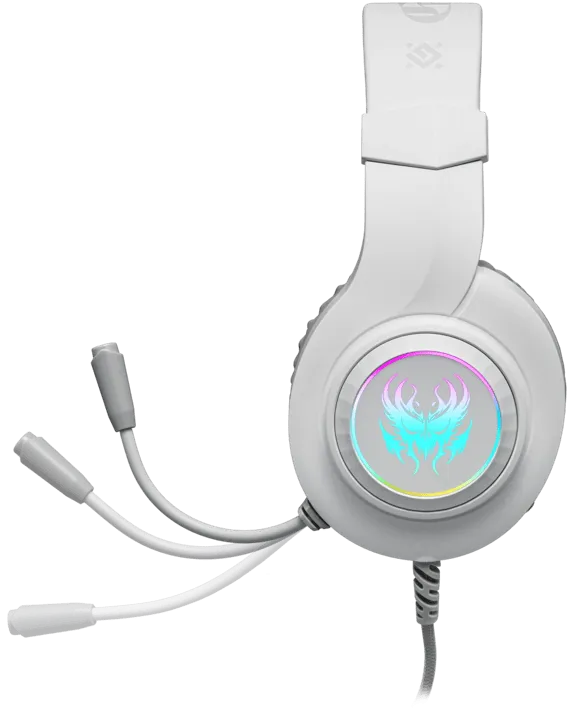 Наушники-гарнитура игровые Defender Ghost LED белый — фото 2