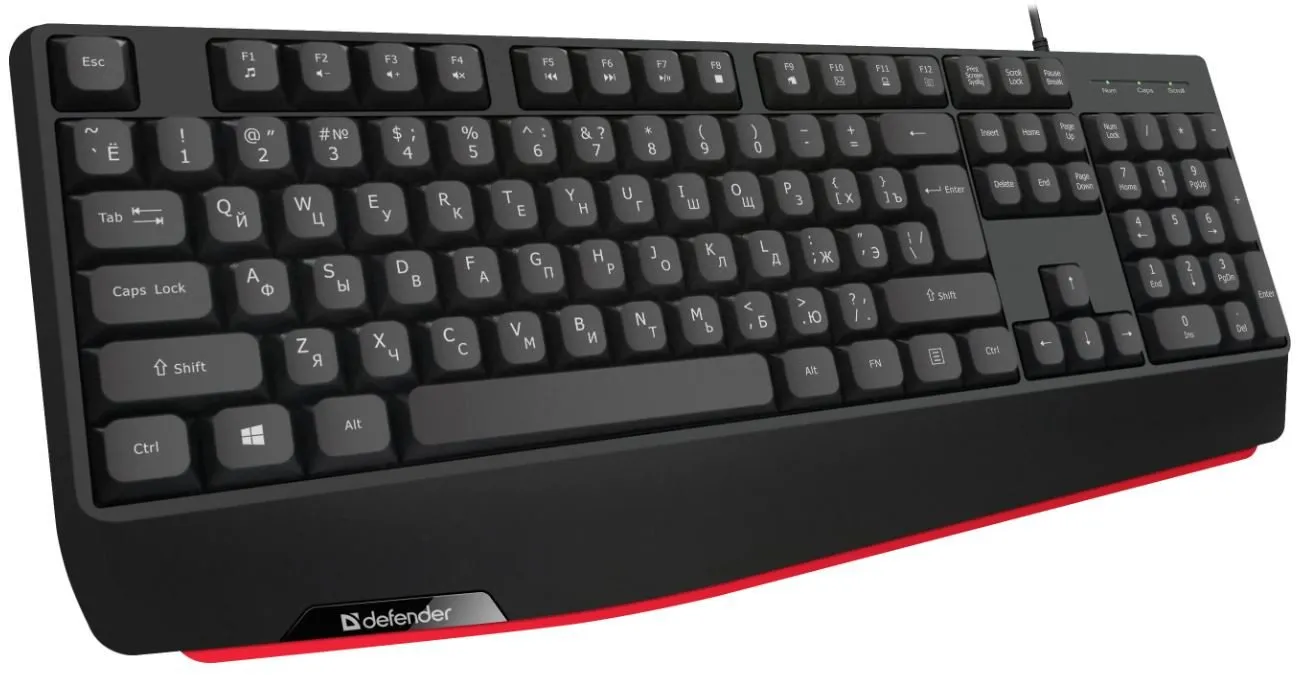 Клавиатура проводная Defender Atom HB-546 USB RU, черный