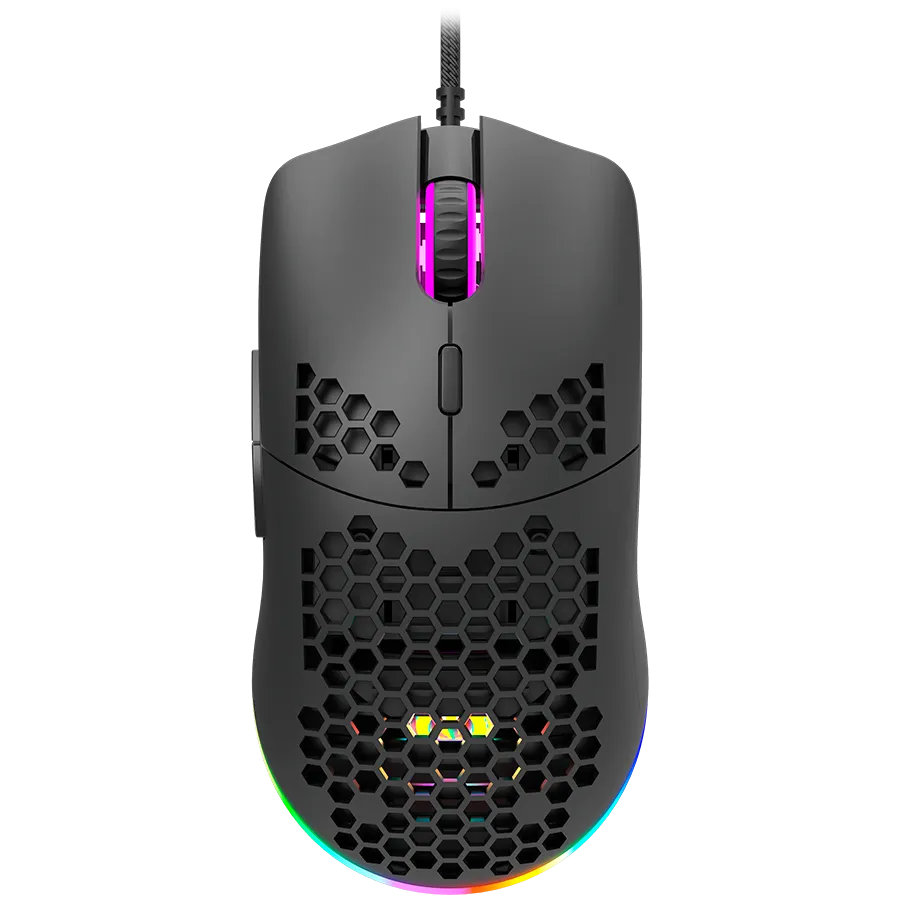 CANYON Puncher GM-11, Gaming Mouse with 7 programmable buttons, Pixart 3519 optical sensor, 4 levels of DPI and up to 4200, 5 million times key life, 1.65m Ultraweave cable, UPE feet and colorful RGB lights, Black, size:128.5x67x37.5mm, 105g